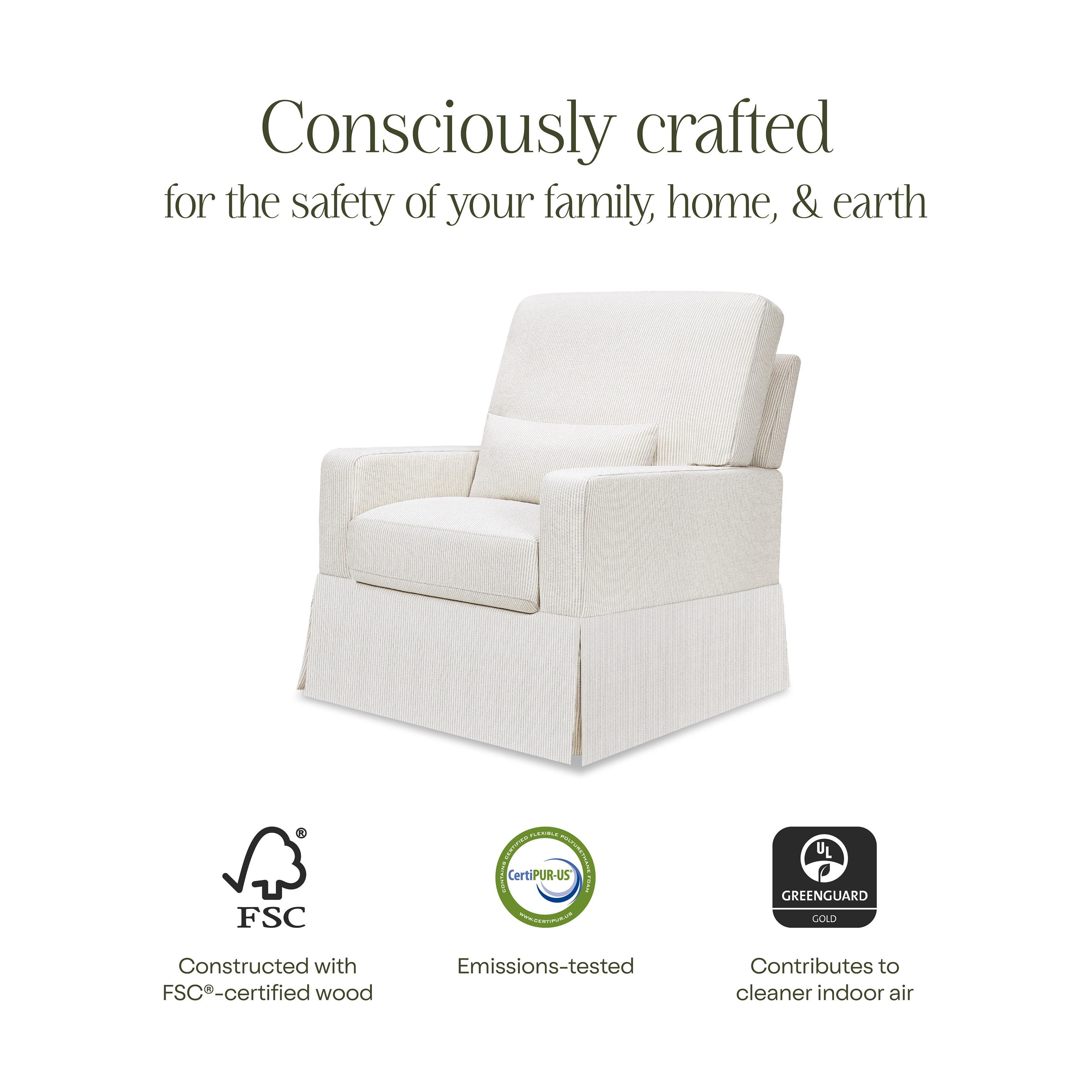 Namesake Crawford Pillowback Comfort Glider, Fog Chatham, large