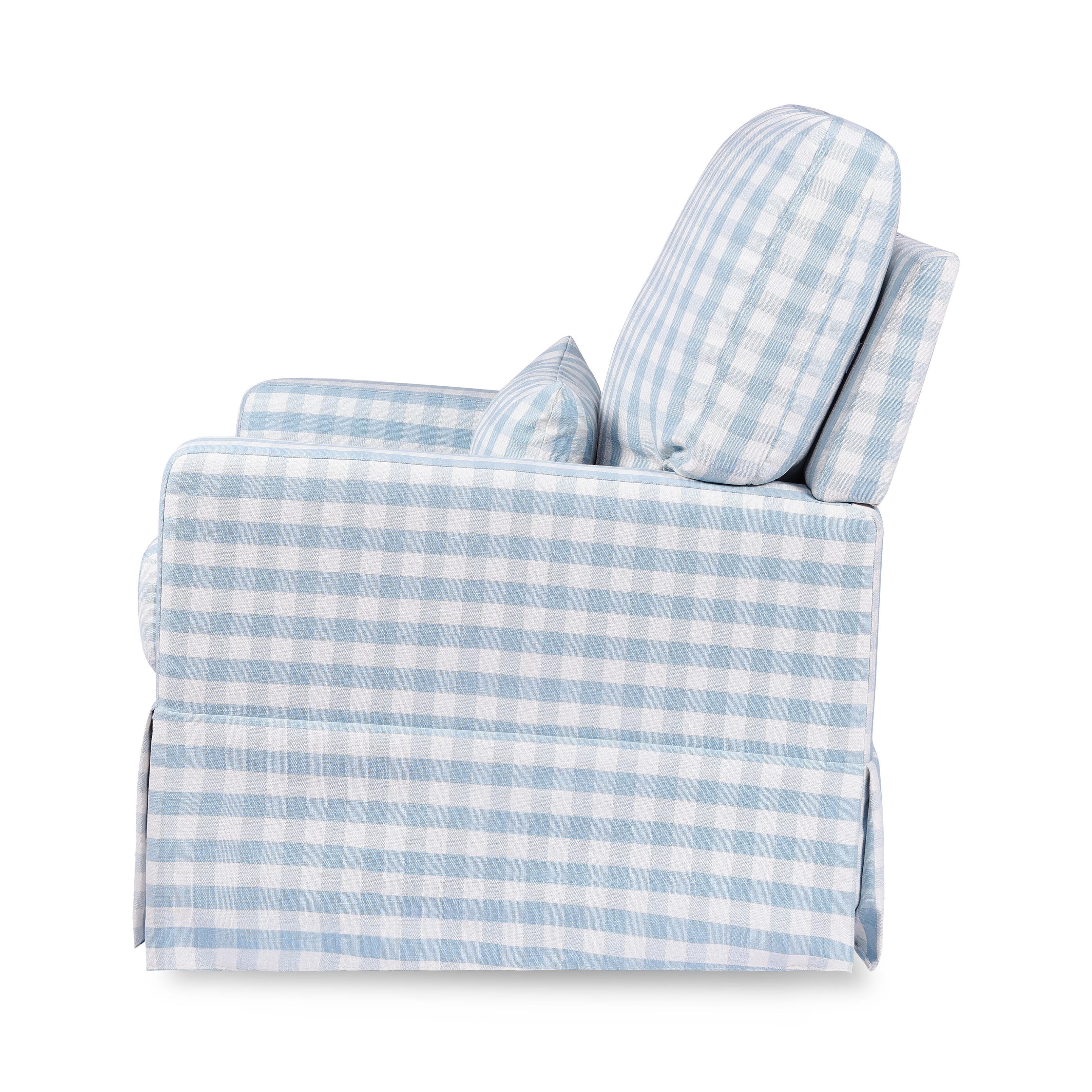 Namesake Crawford Pillowback Comfort Glider, Blue Gingham, large