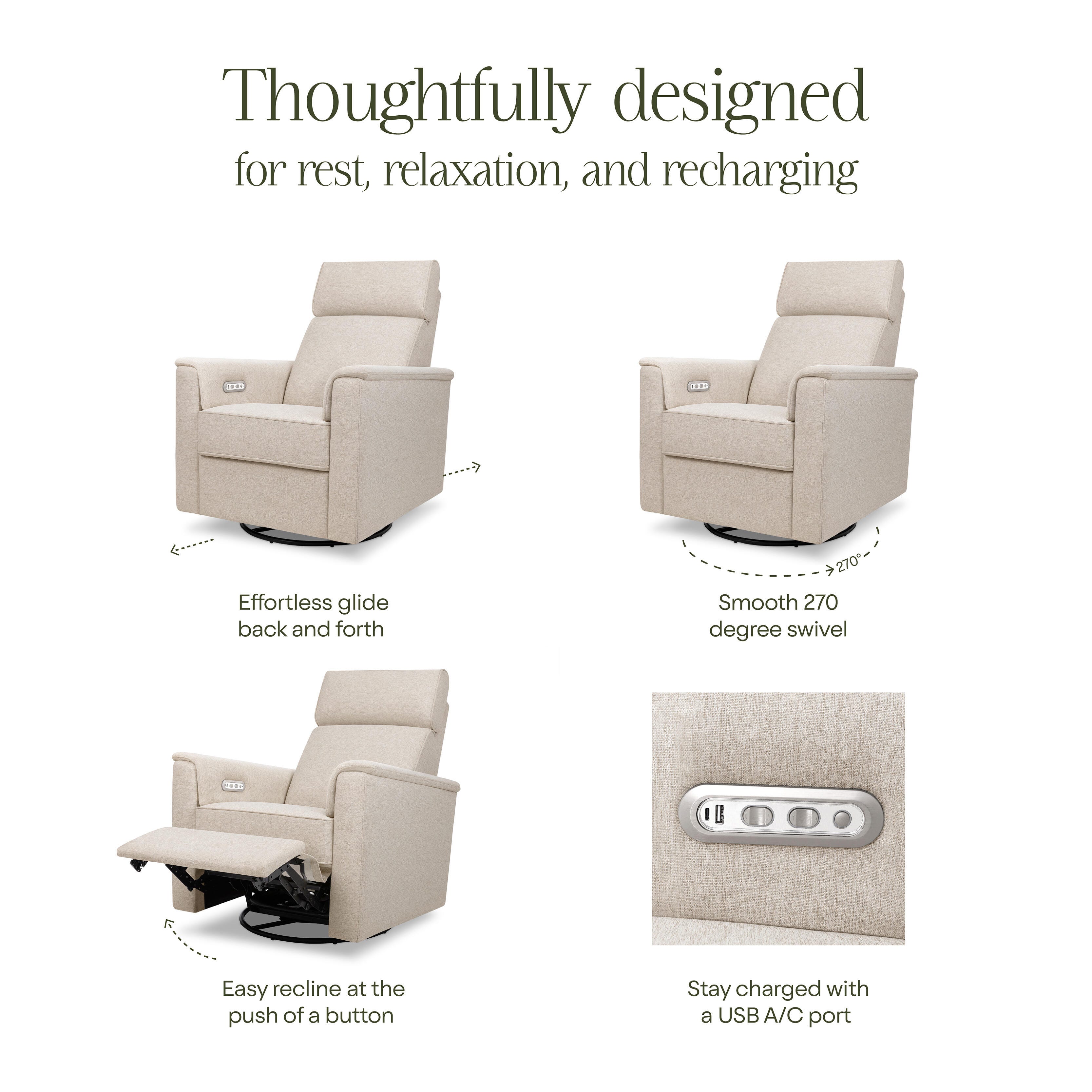 Namesake Power Recliner, Beach, large