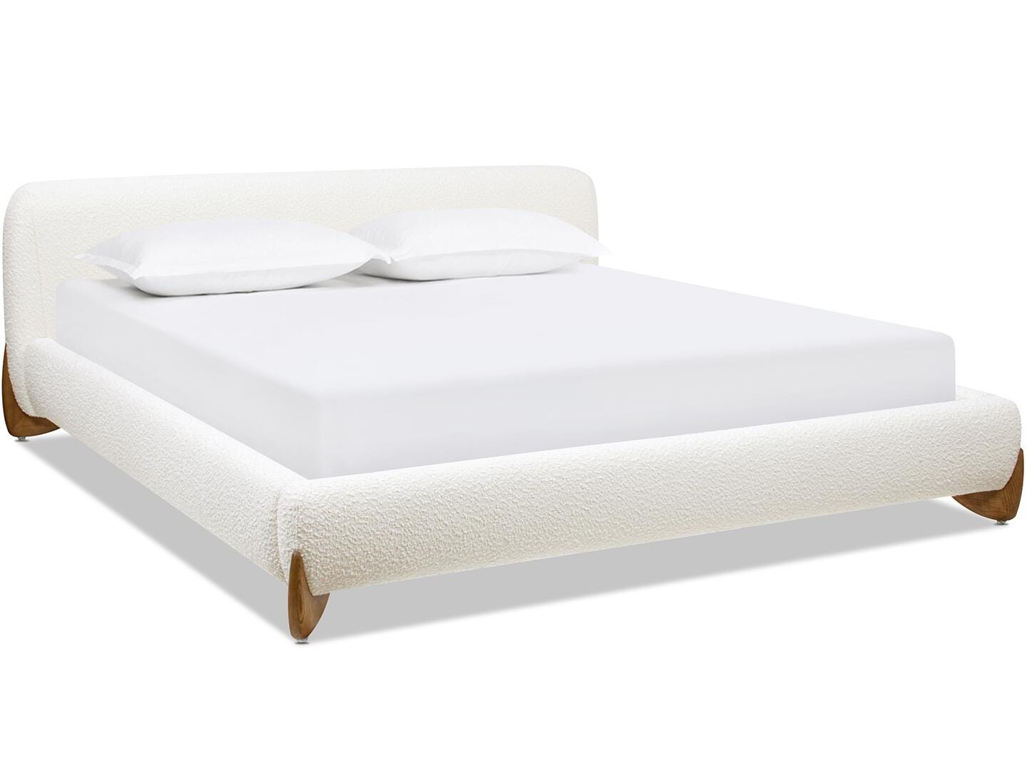 Jennifer Taylor Home Alpine King Upholstered Bed, White, large