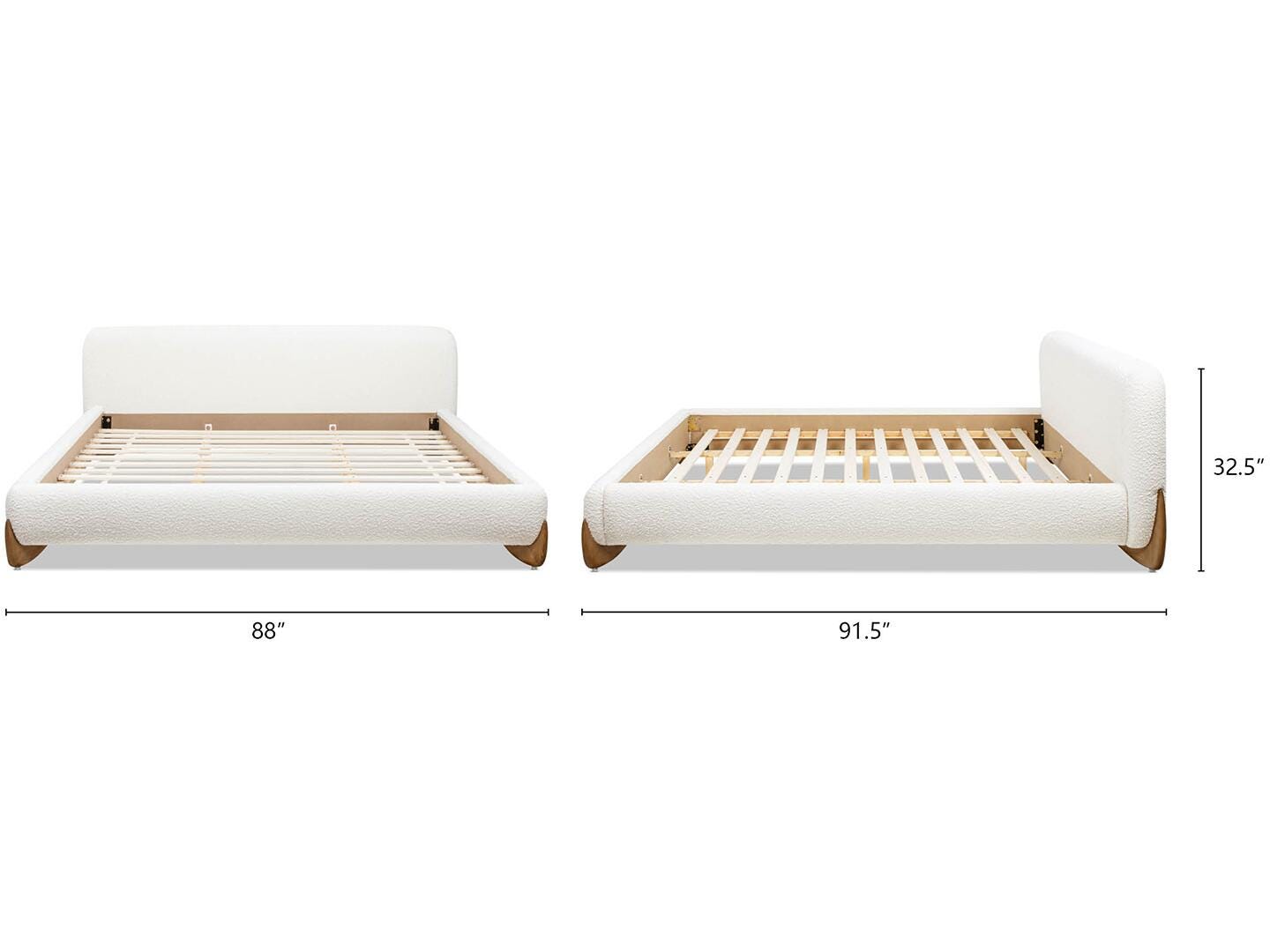 Jennifer Taylor Home Alpine King Upholstered Bed, White, large