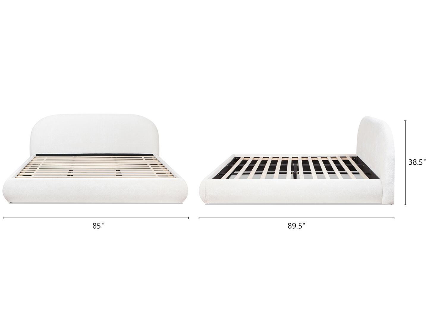 Jennifer Taylor Home Archie King Upholstered Bed, Almond White, large