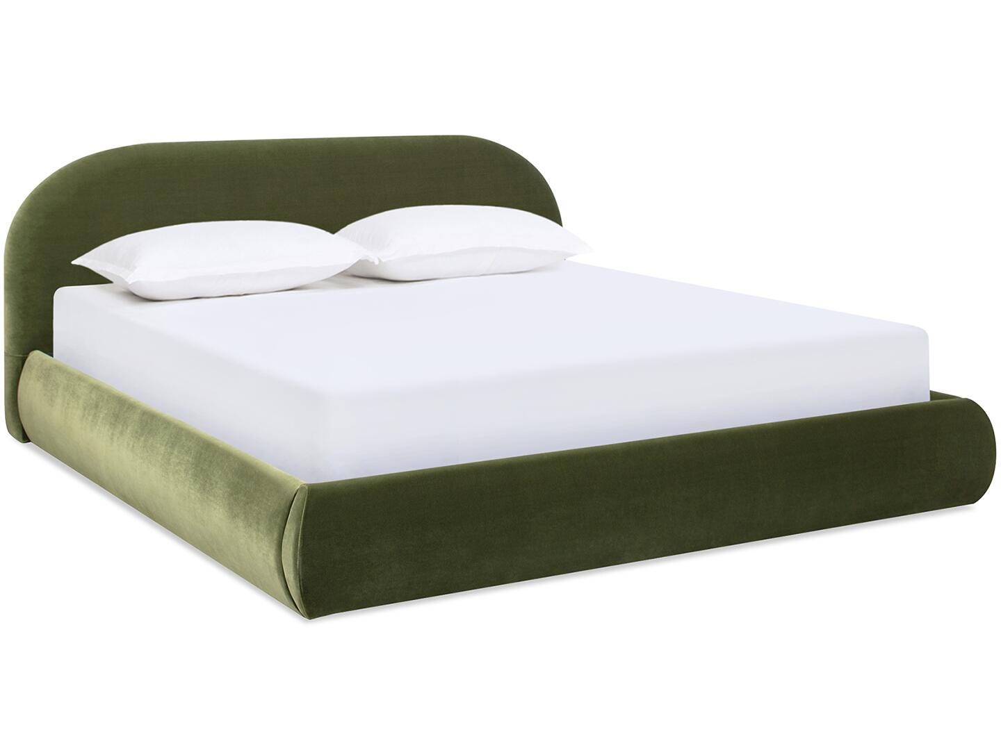 Jennifer Taylor Home Archie King Upholstered Bed, Olive Green, large