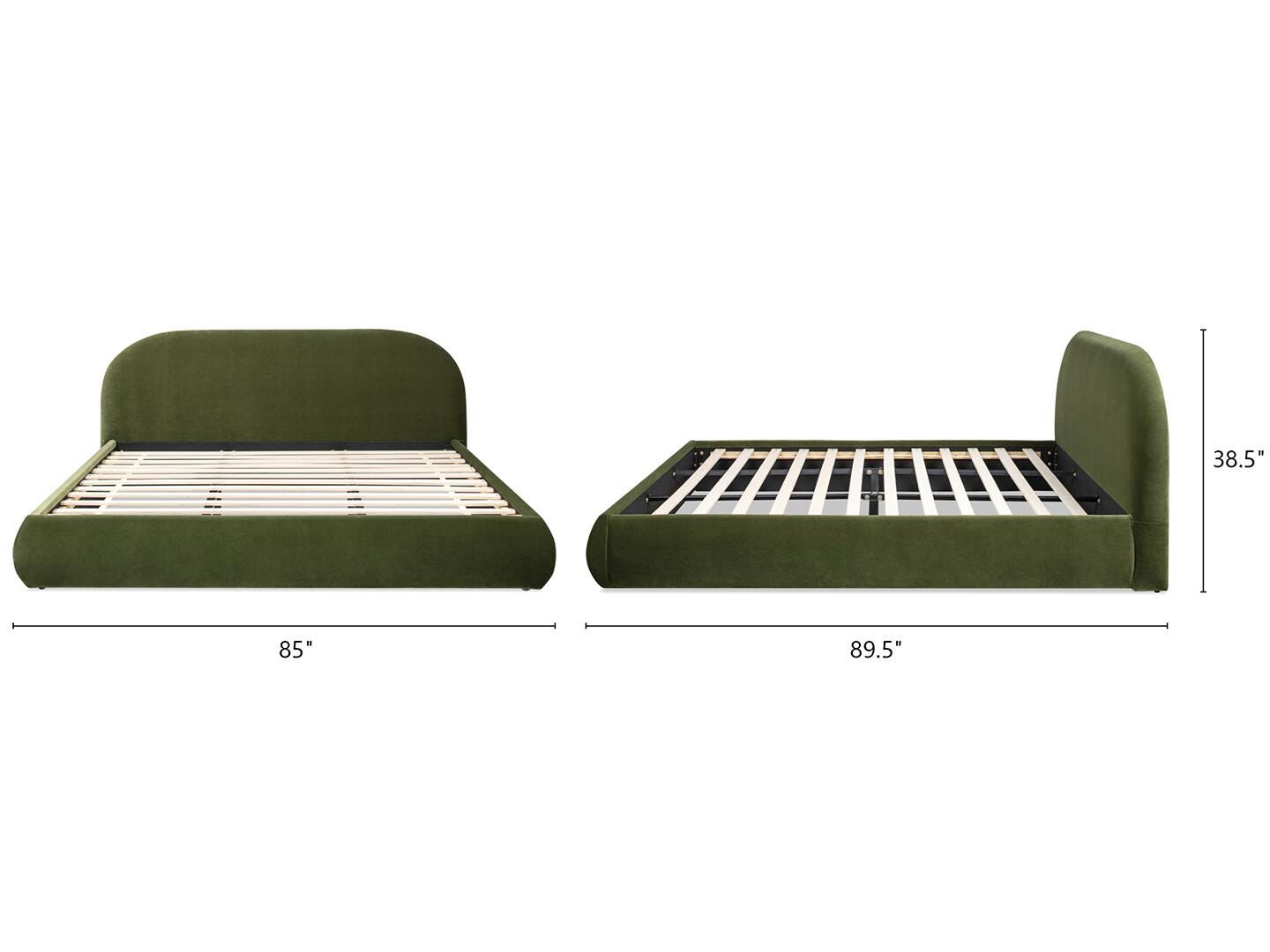 Jennifer Taylor Home Archie King Upholstered Bed, Olive Green, large