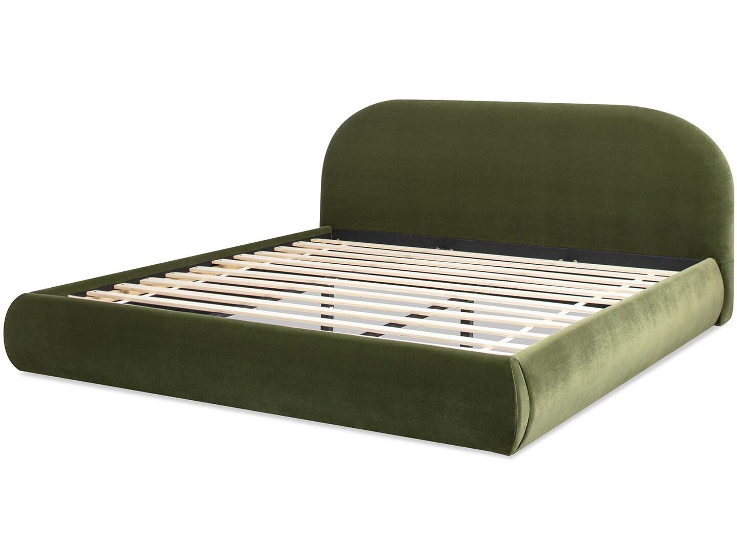 Jennifer Taylor Home Archie King Upholstered Bed, Olive Green, large