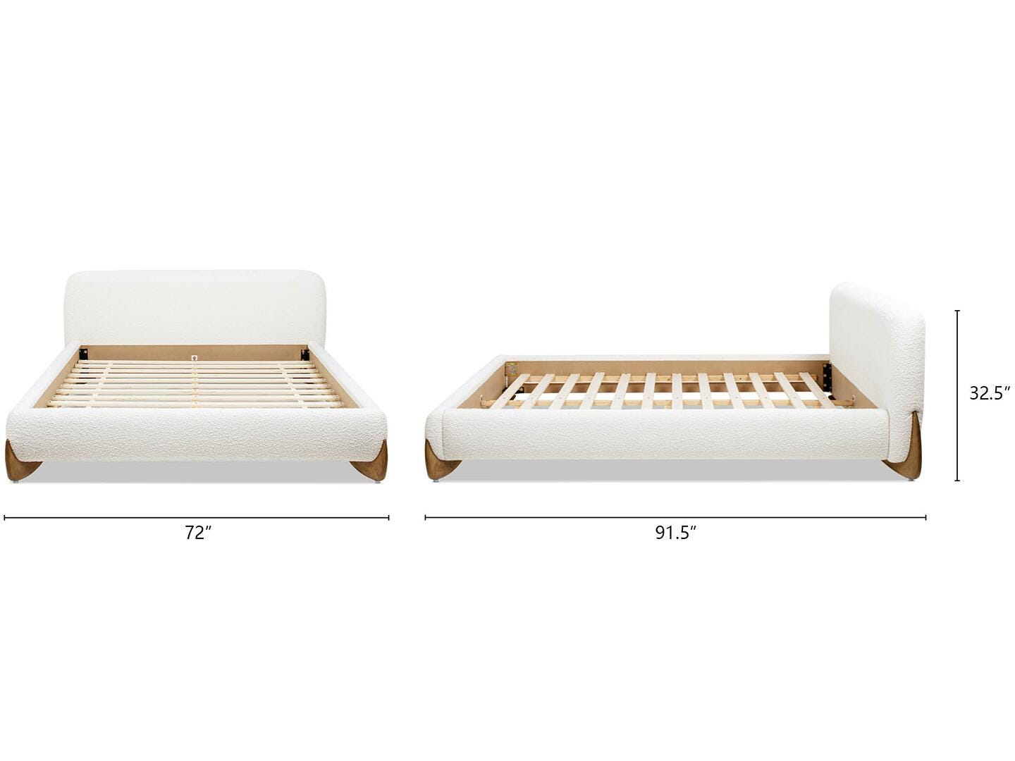 Jennifer Taylor Home Alpine Queen Upholstered Bed, White, large