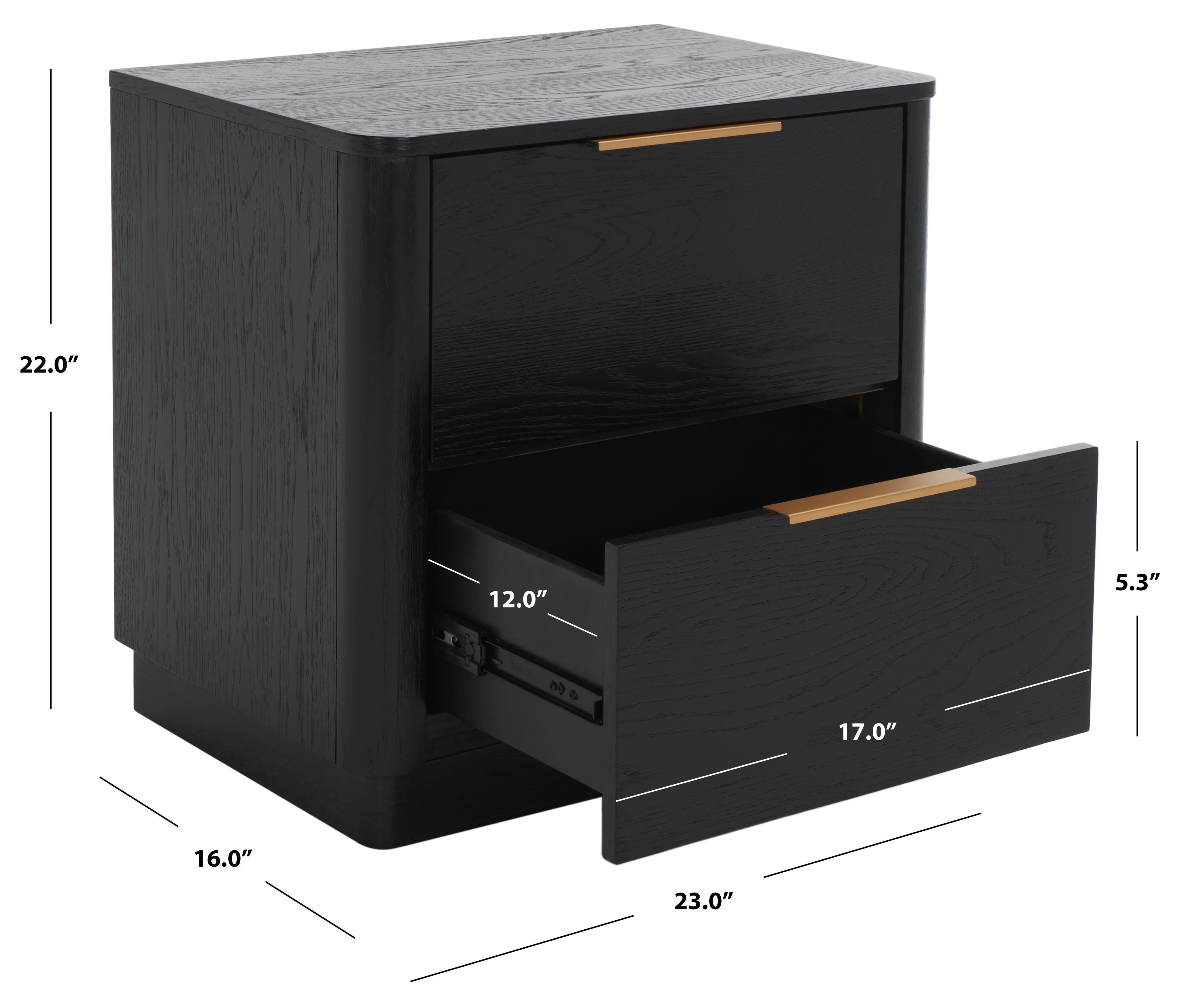 Safavieh Gabrietta 23" 2 Drawer Nightstand, , large