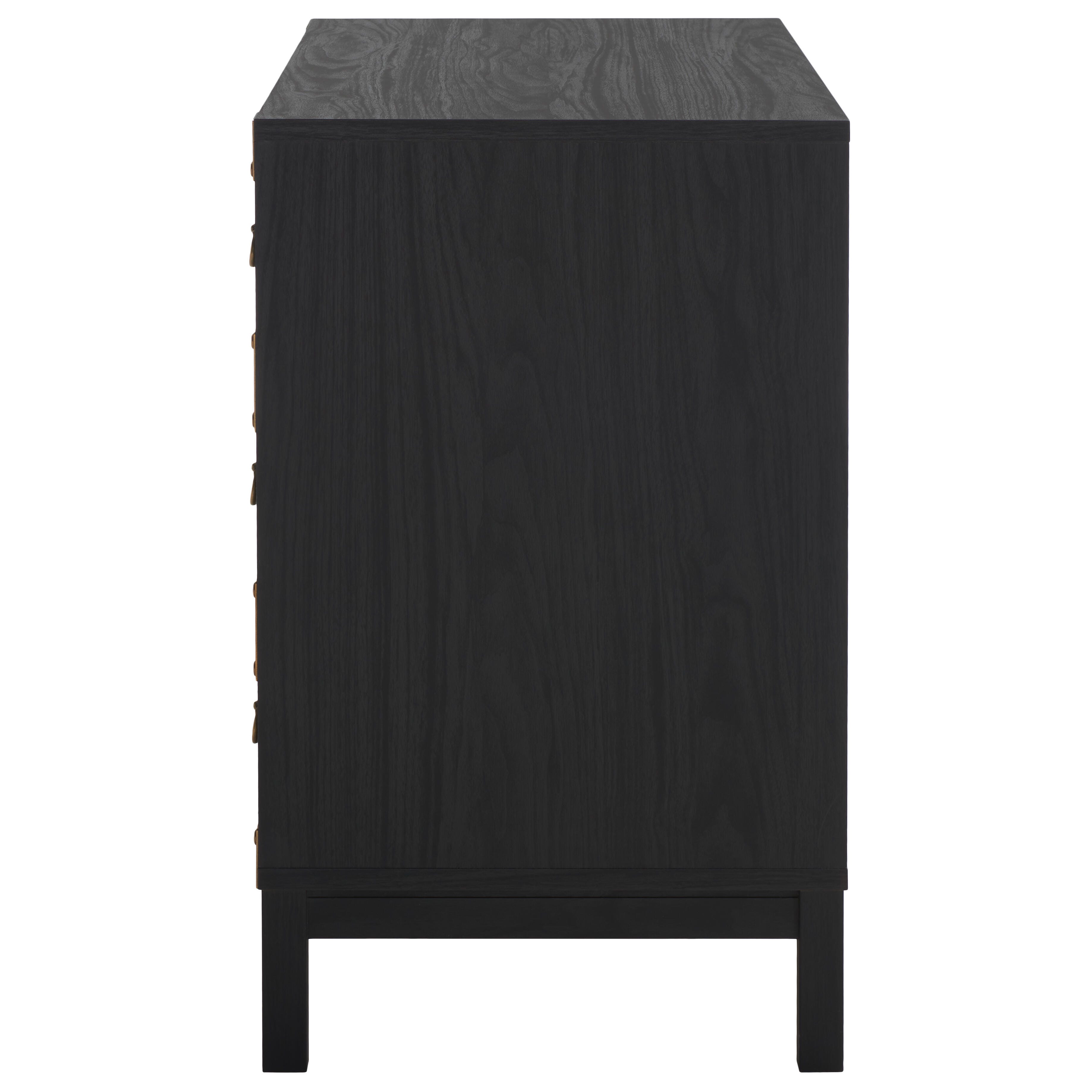 Safavieh Galio 31" 3 Drawer Chest of Drawers, Black/Gold, large