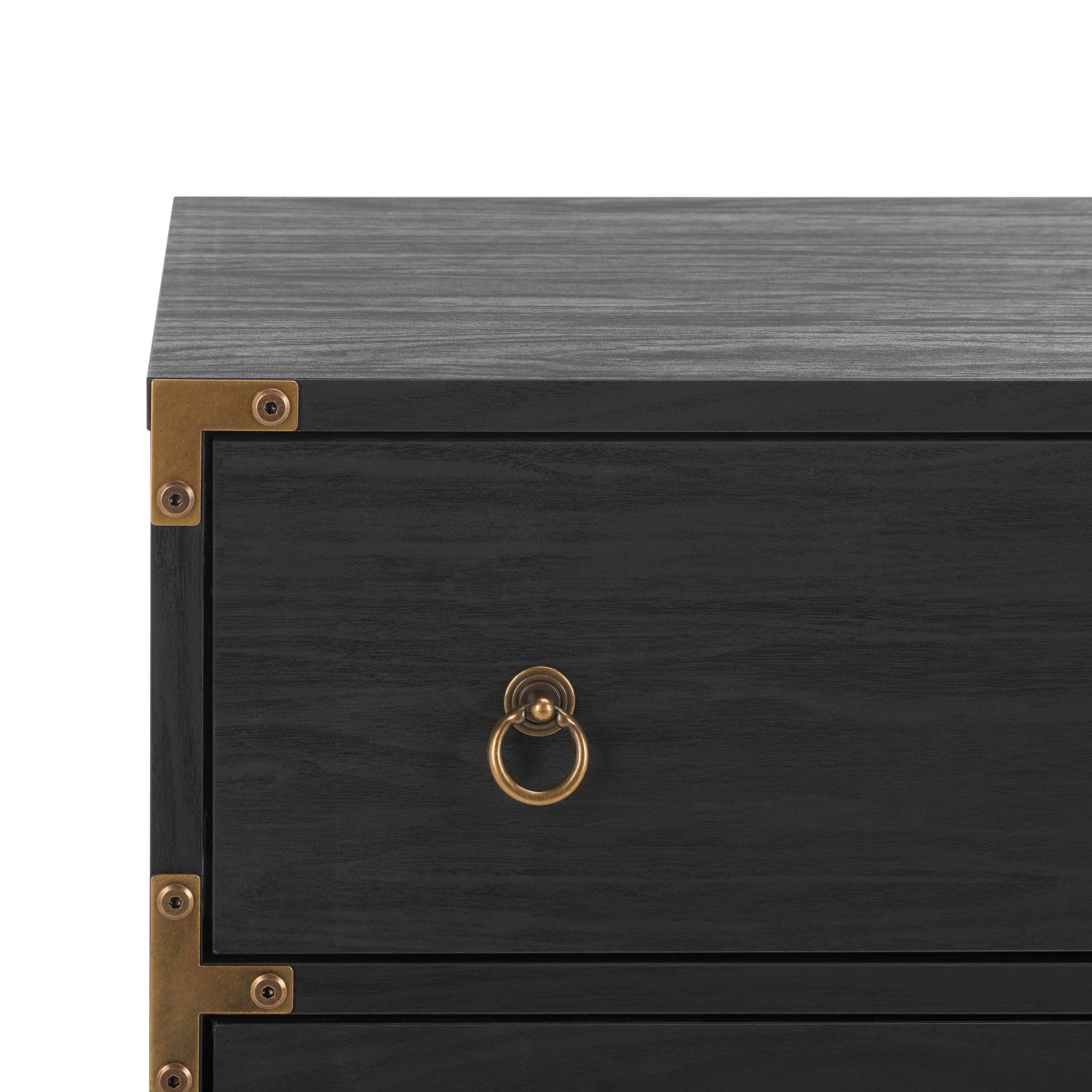 Safavieh Galio 31" 3 Drawer Chest of Drawers, Black/Gold, large