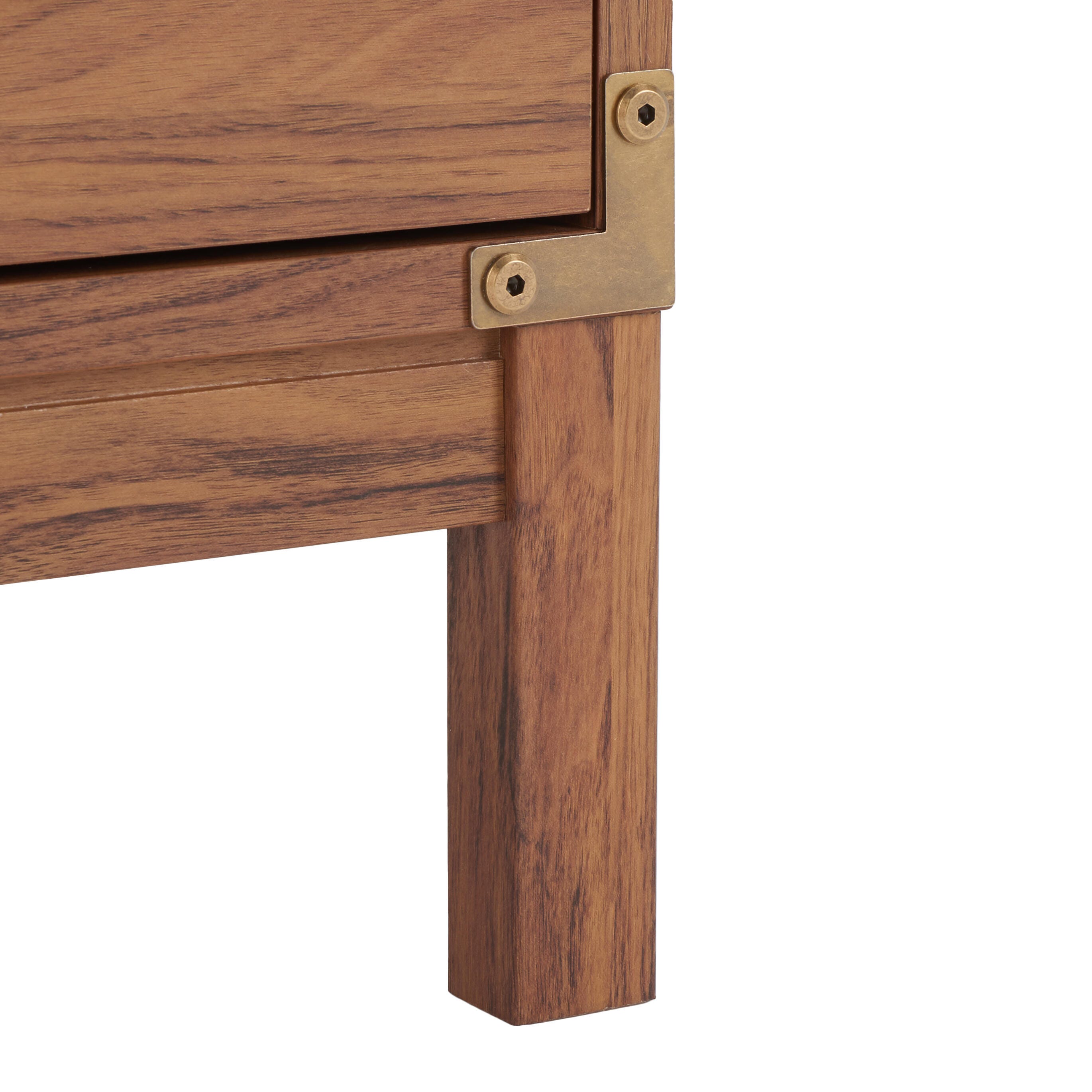 Safavieh Galio 31" 3 Drawer Chest of Drawers, Walnut/Gold, large