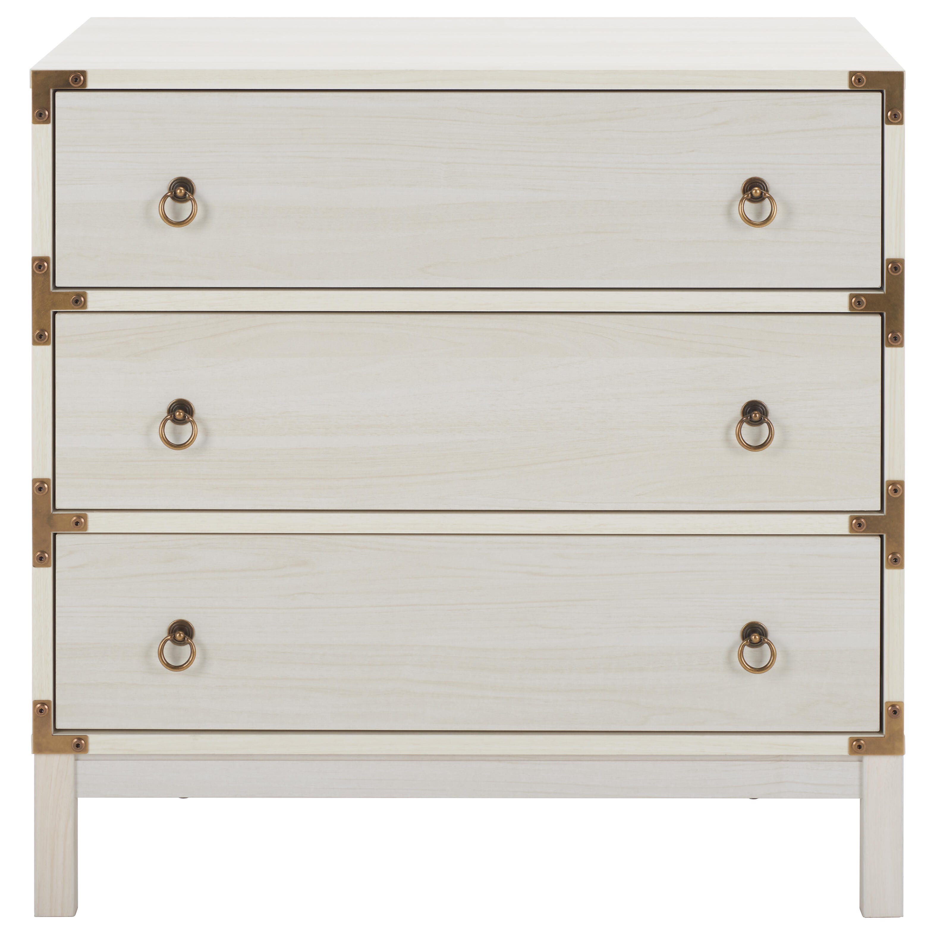Safavieh Galio 31" 3 Drawer Chest of Drawers, Bleached White/Gold, large