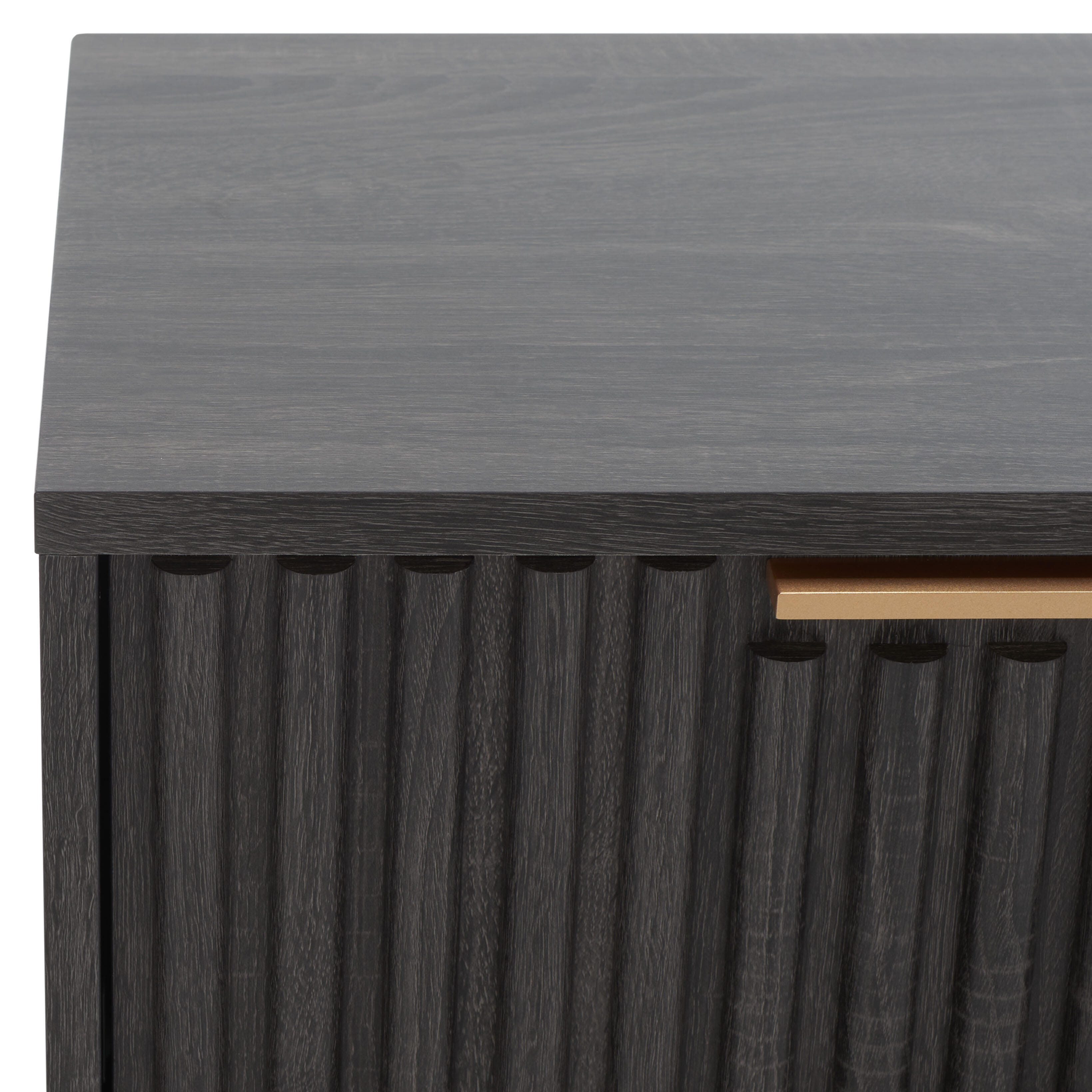 Safavieh Lylia 22" 2 Drawer Nightstand, Distressed Black/Gold, large