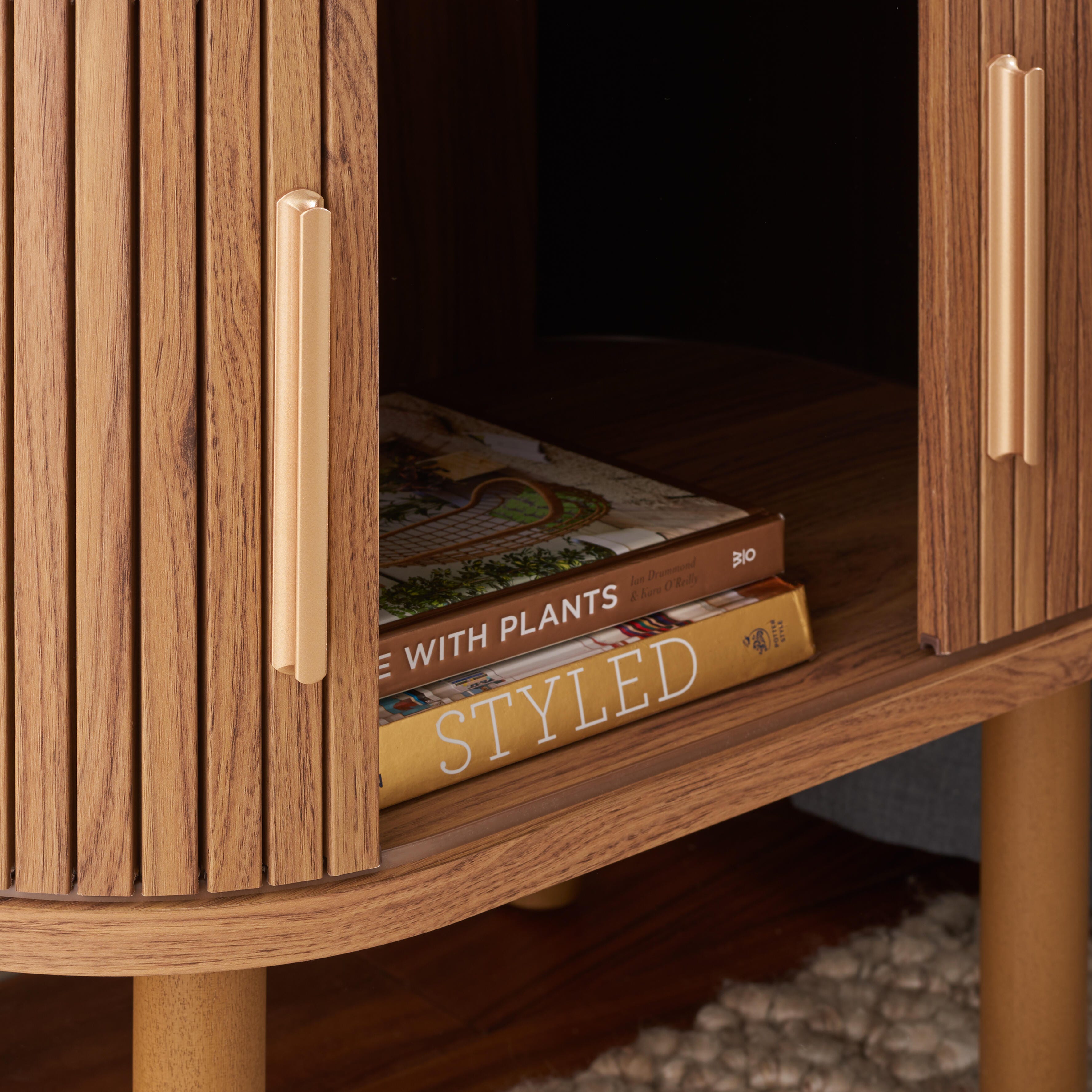 Safavieh Tealla 23" Nightstand, Oak/Gold, large