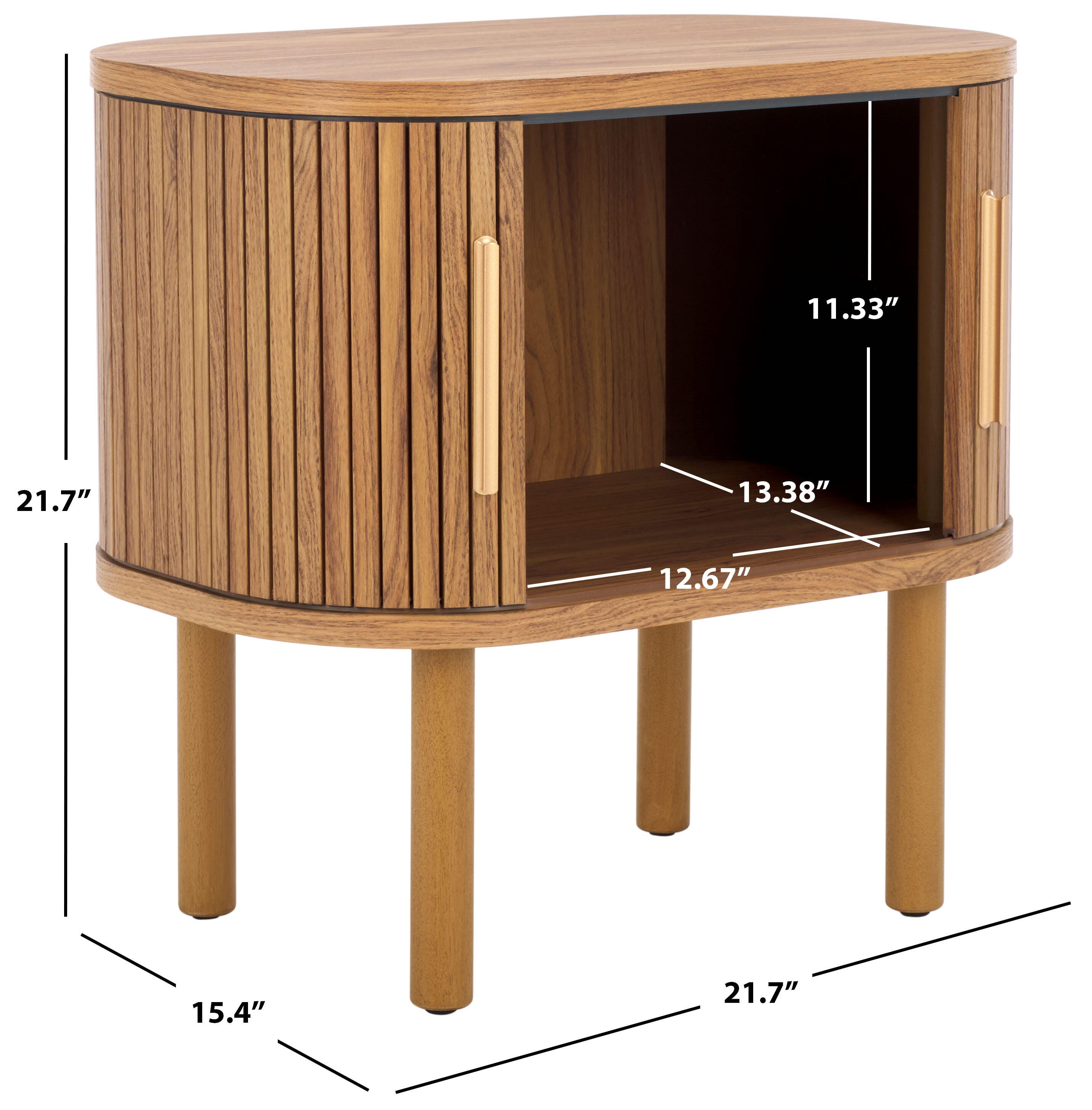 Safavieh Tealla 23" Nightstand, Oak/Gold, large