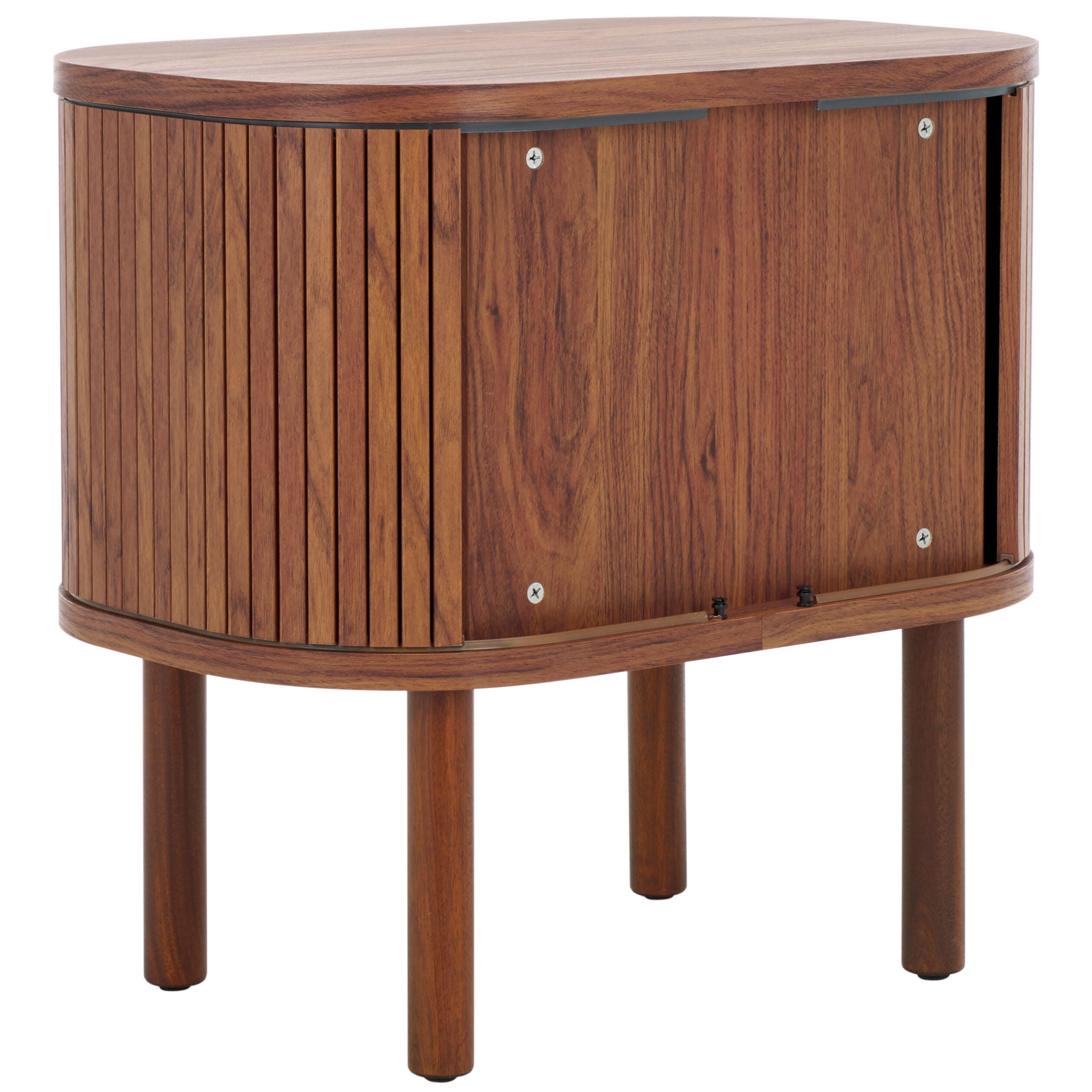 Safavieh Tealla 23" Nightstand, Walnut/Gold, large