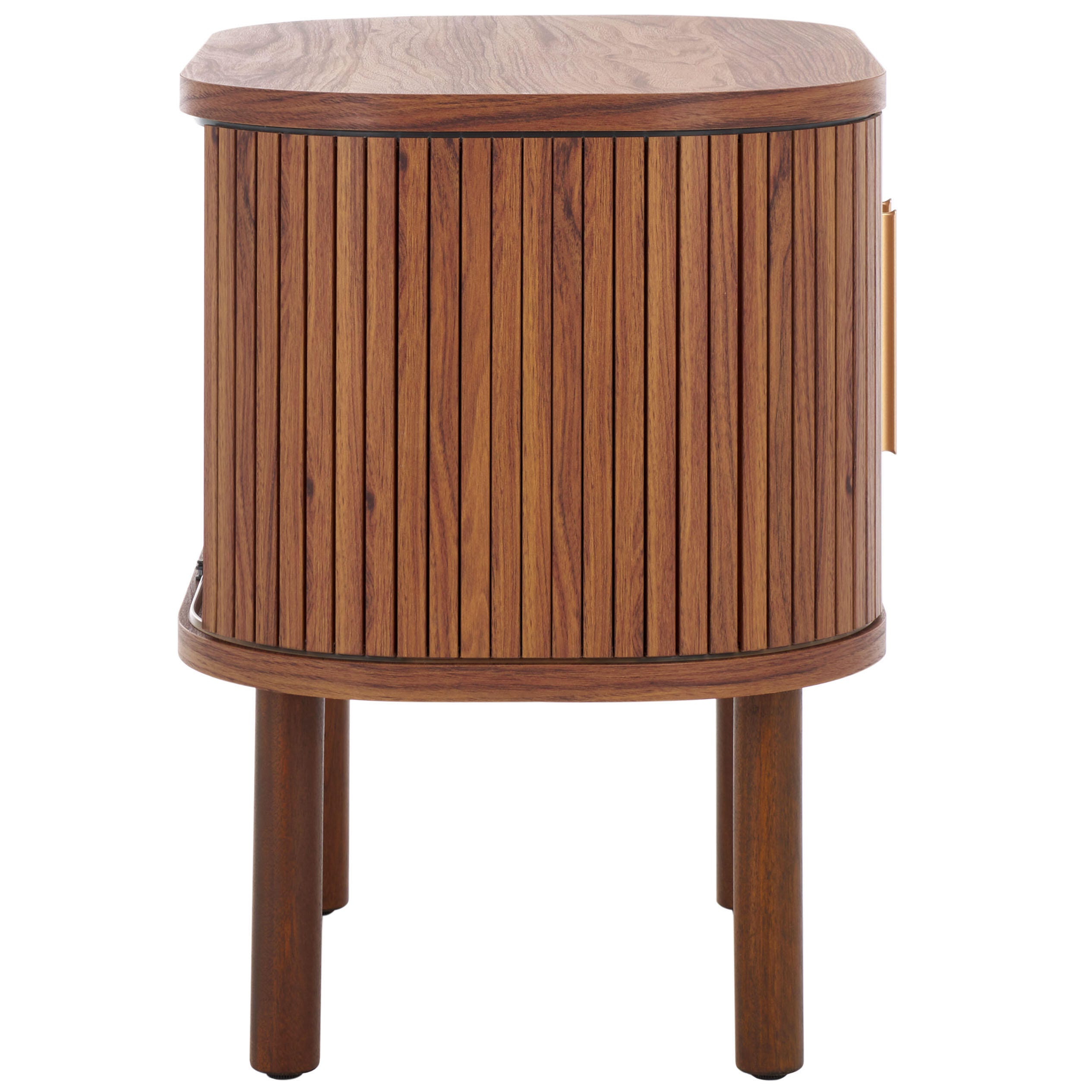 Safavieh Tealla 23" Nightstand, Walnut/Gold, large