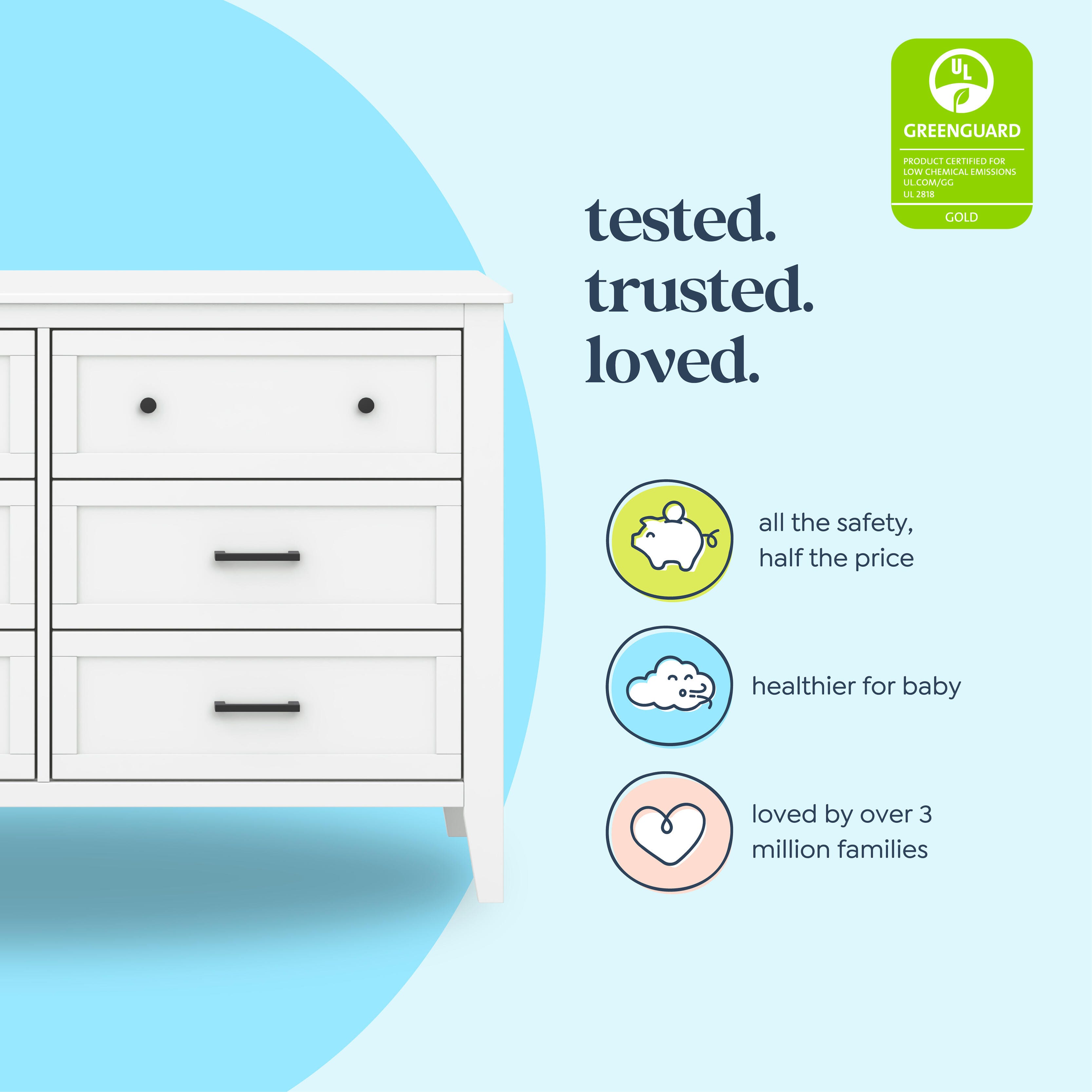 daVinci Beau 6 Drawer Dresser, White, large