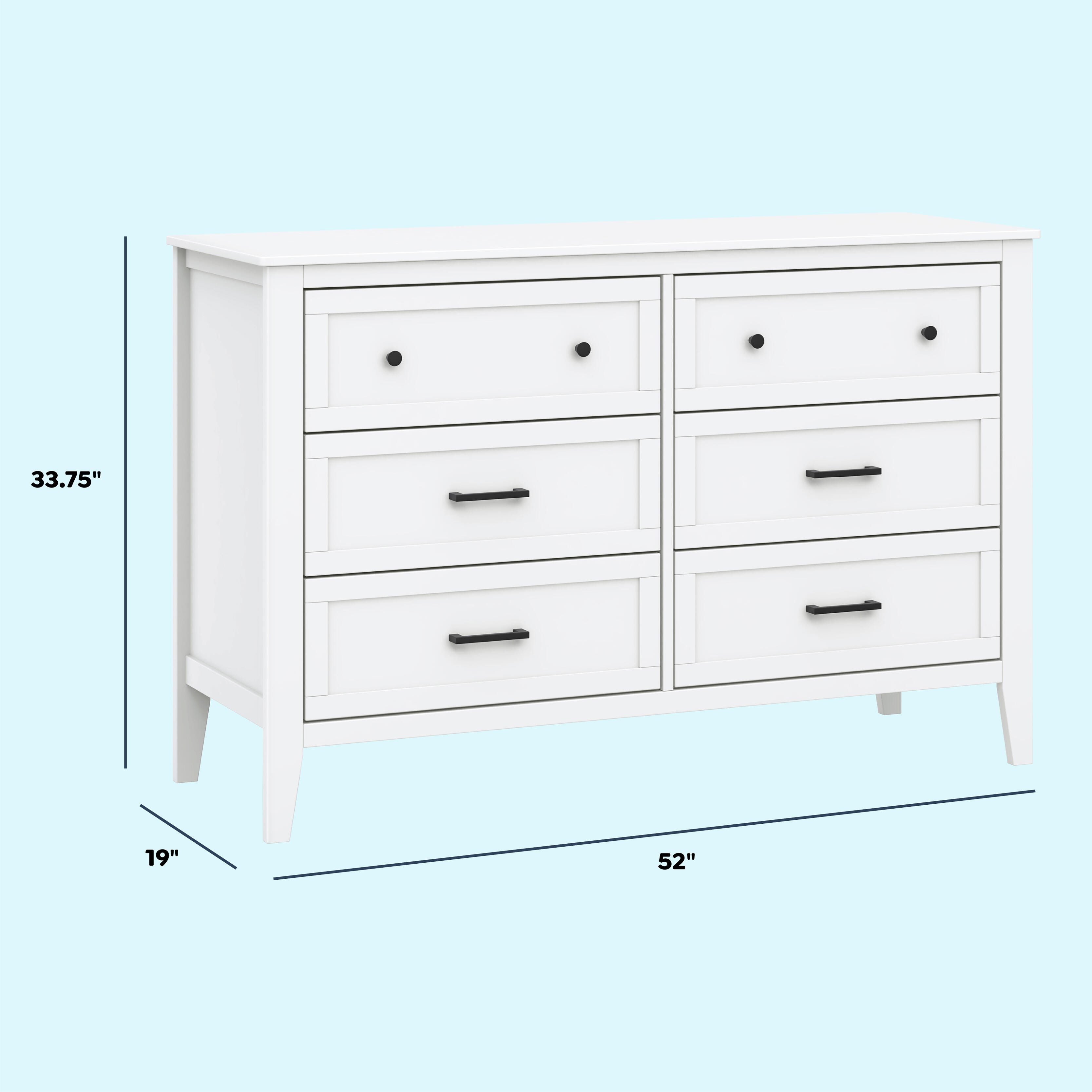 daVinci Beau 6 Drawer Dresser, White, large
