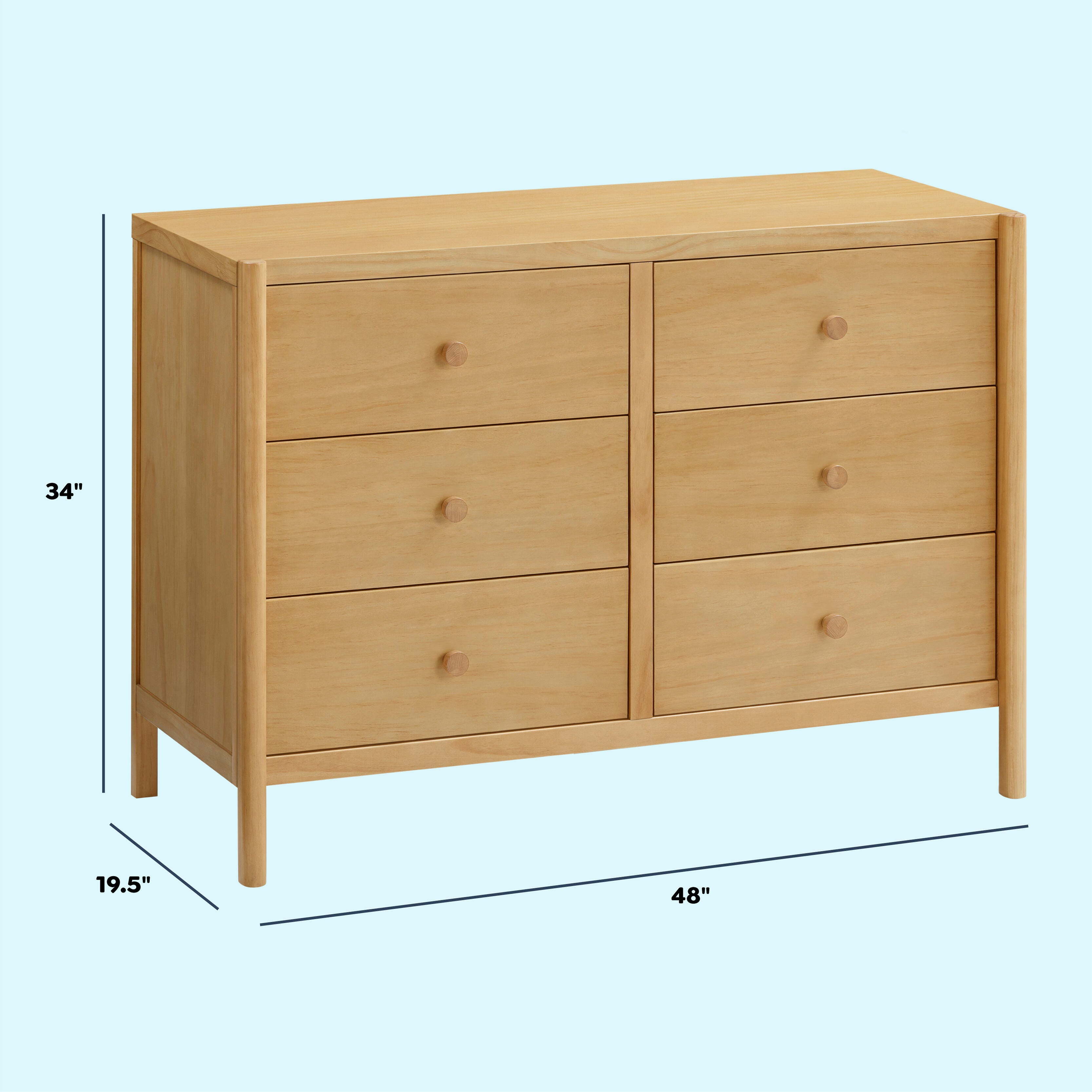 daVinci Birdie 6 Drawer Dresser, Honey, large