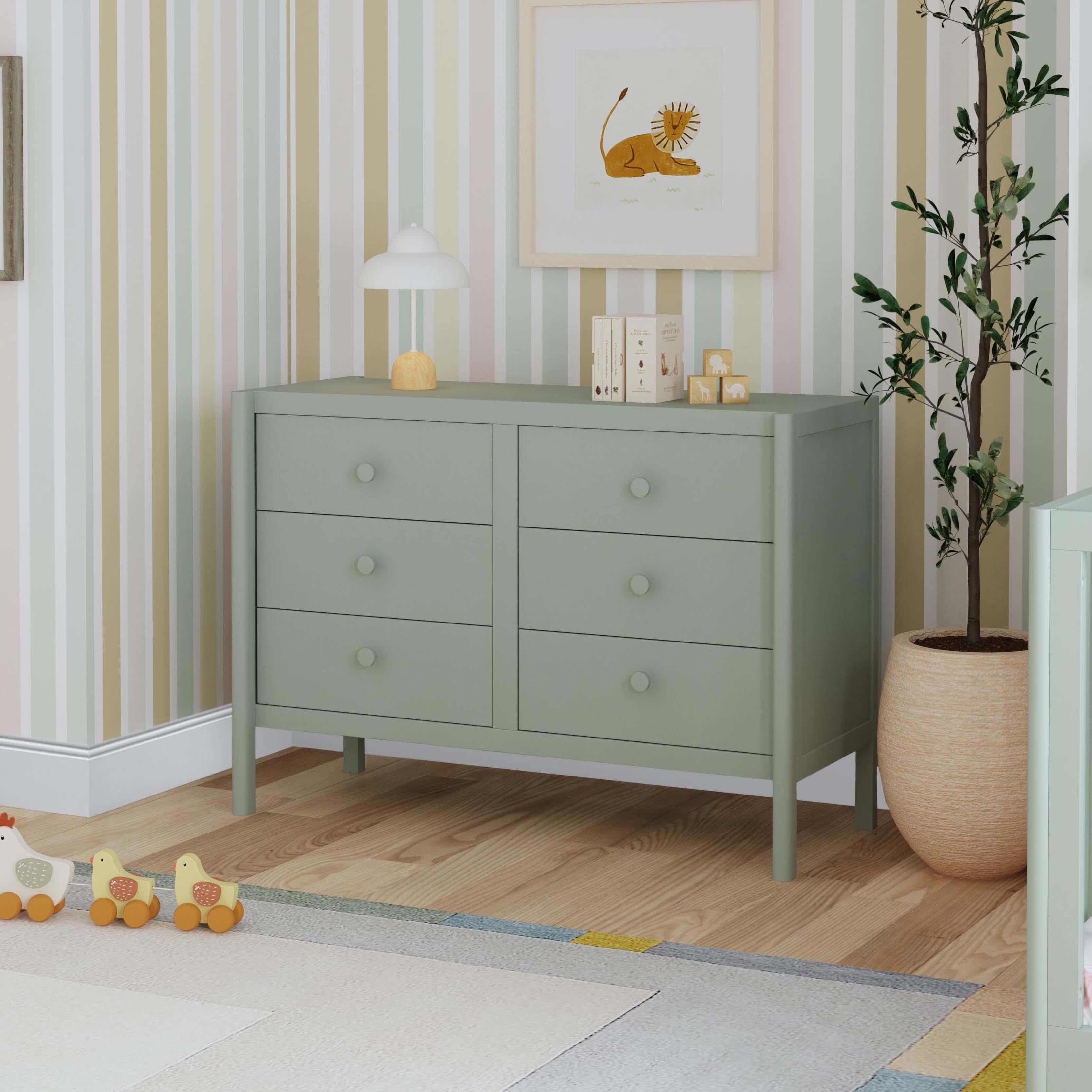 daVinci Birdie 6 Drawer Dresser, Light Sage, large