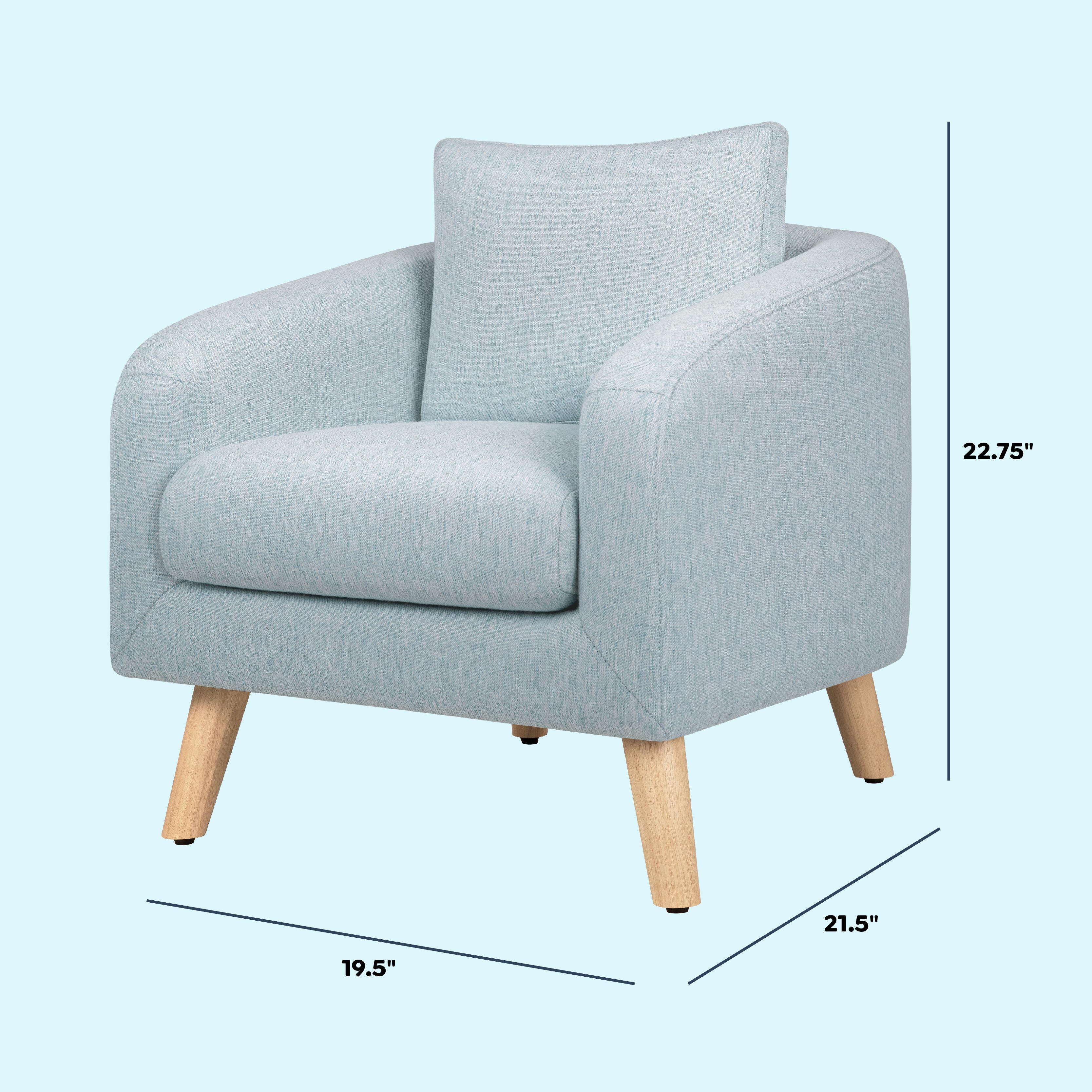daVinci Nina Kids Accent Chair, Blue, large