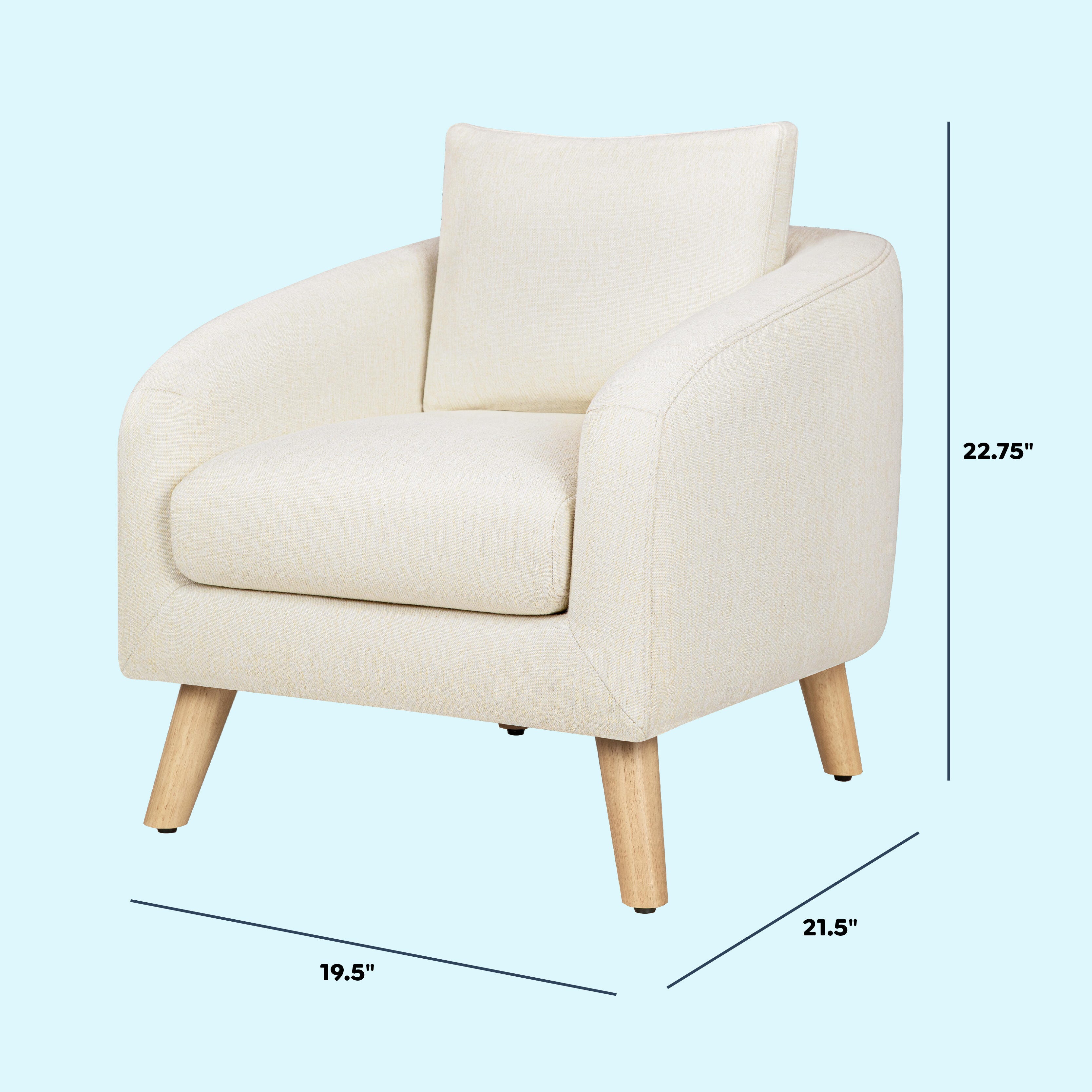 daVinci Nina Kids Accent Chair, Vanilla, large