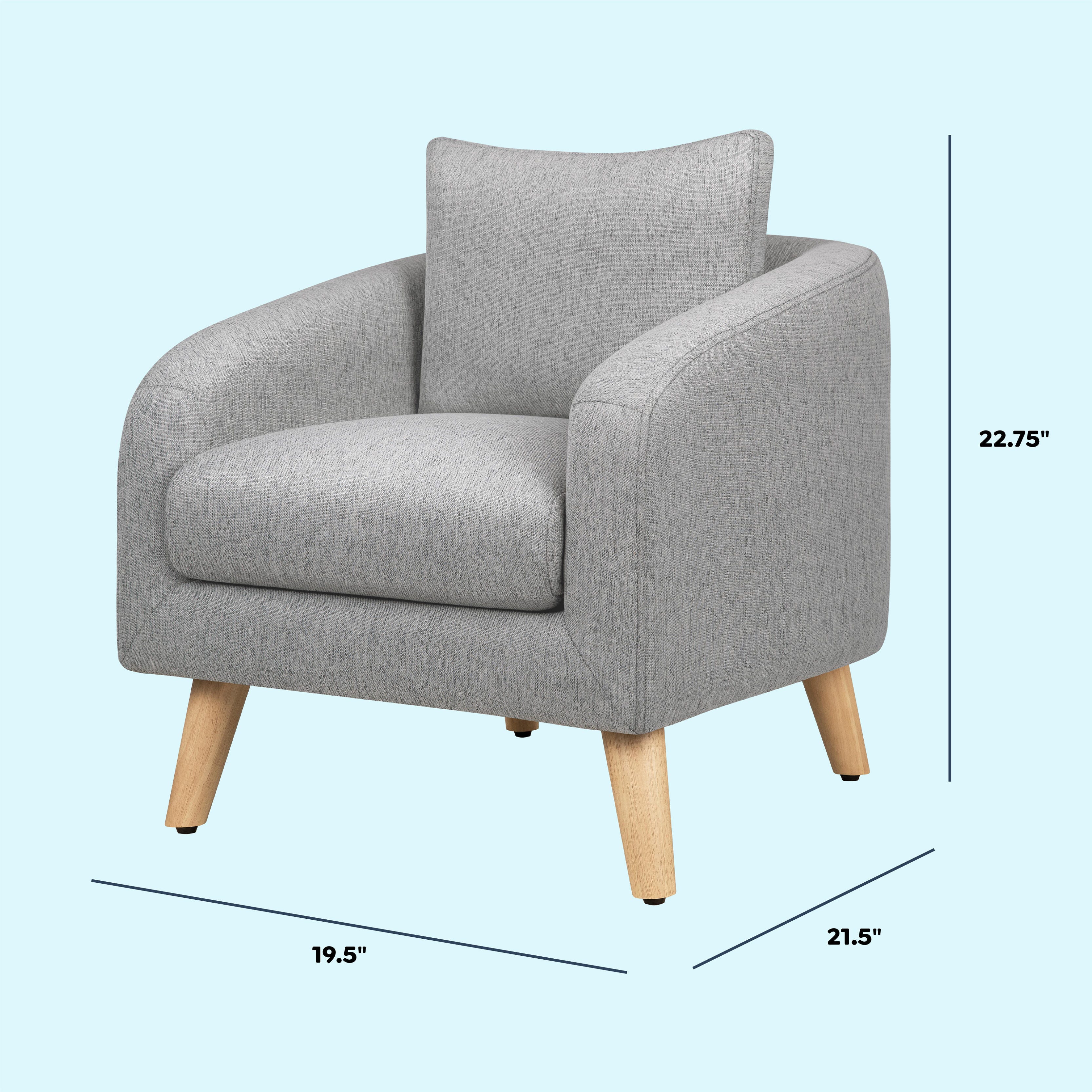 daVinci Nina Kids Accent Chair, Frost Gray, large