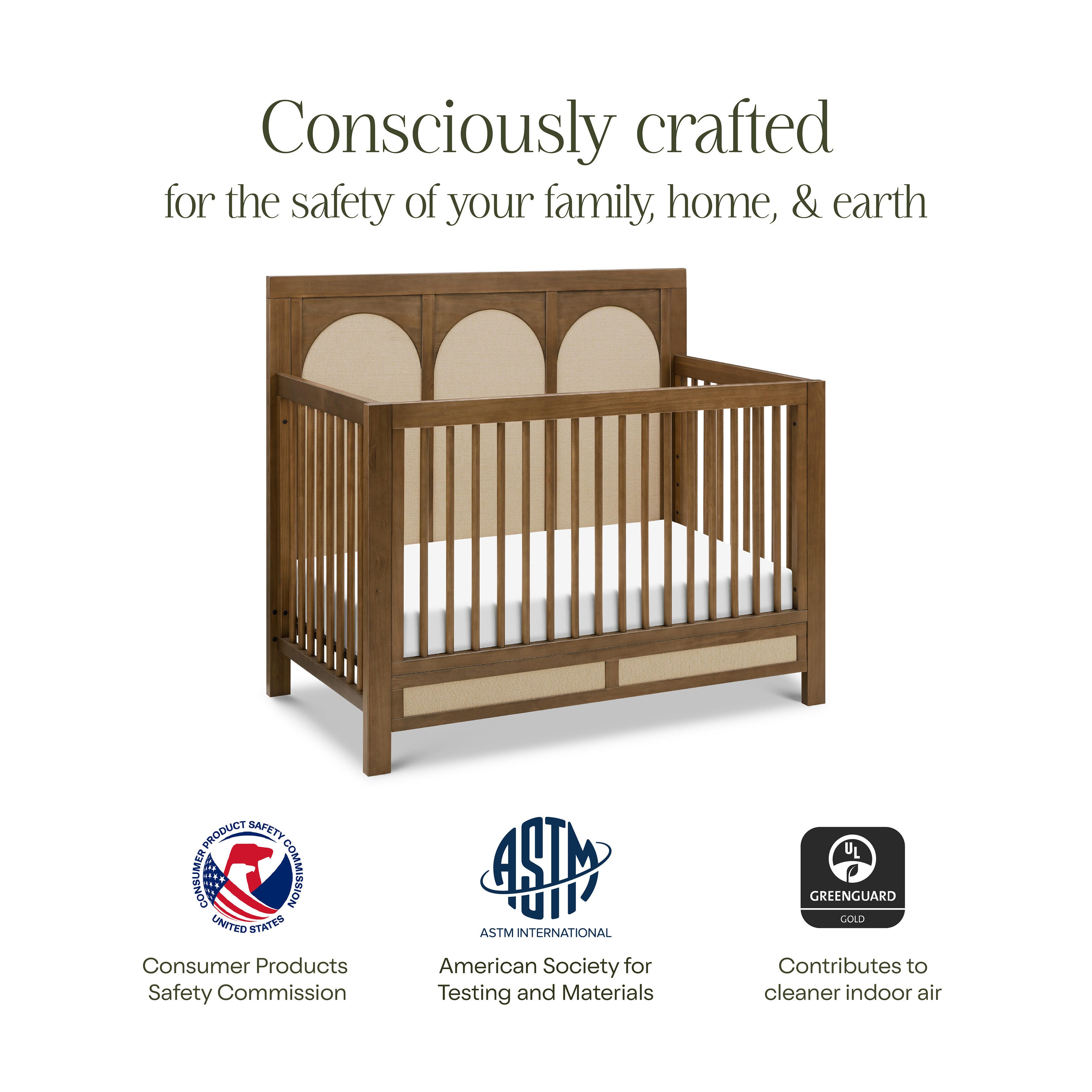 Namesake Eloise 4-in-1 Convertible Crib, Natural Walnut/Sand, large