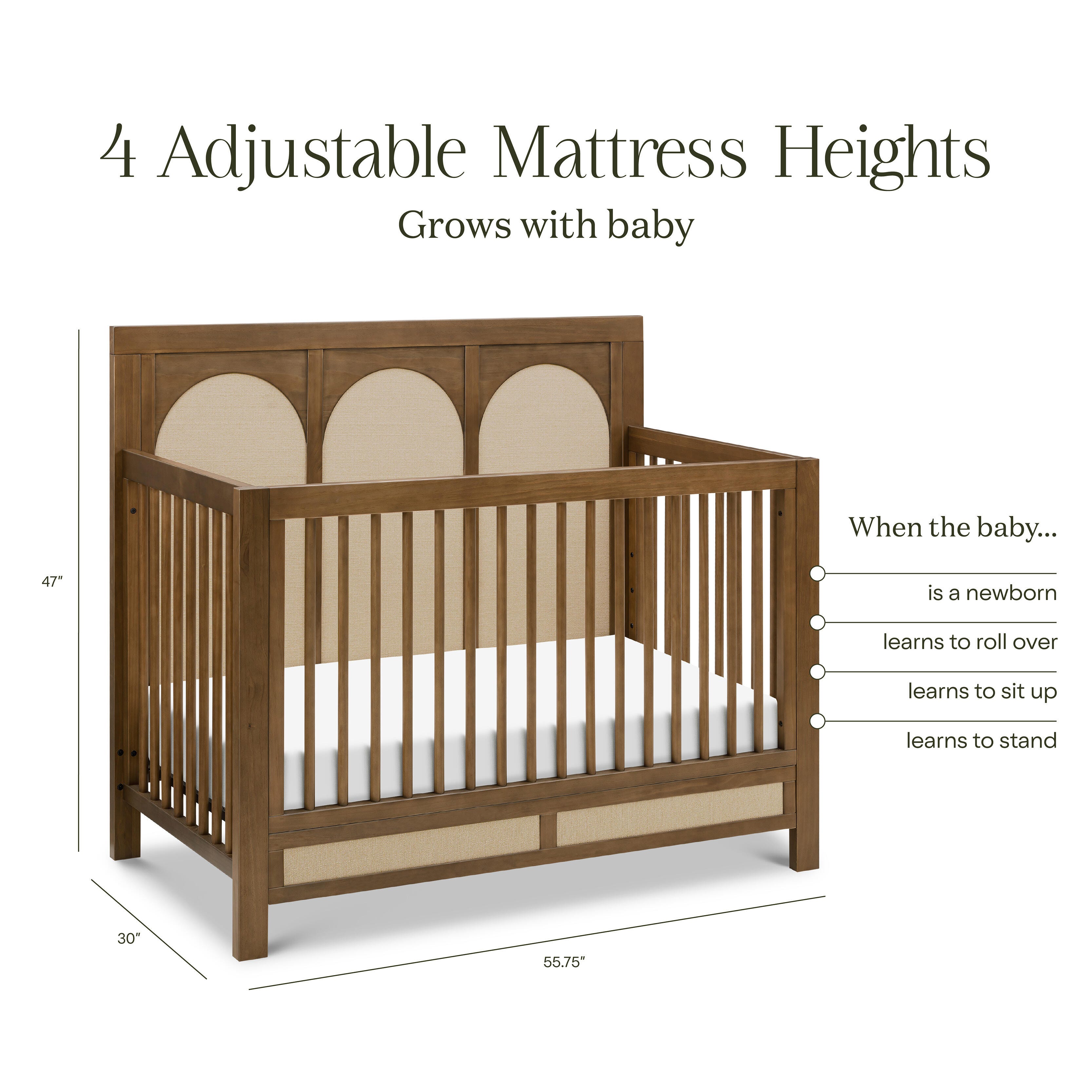 Namesake Eloise 4-in-1 Convertible Crib, Natural Walnut/Sand, large
