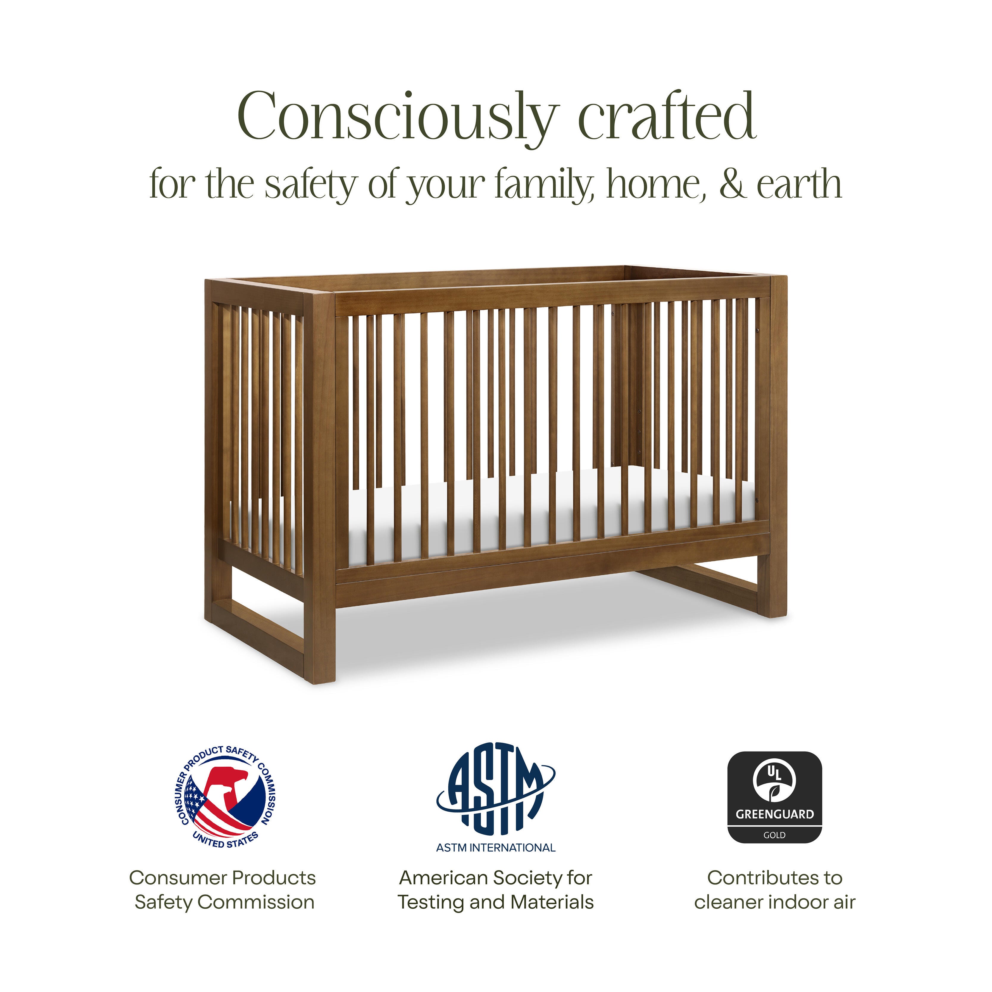 Namesake Nantucket 3-in-1 Convertible Crib, Natural, large
