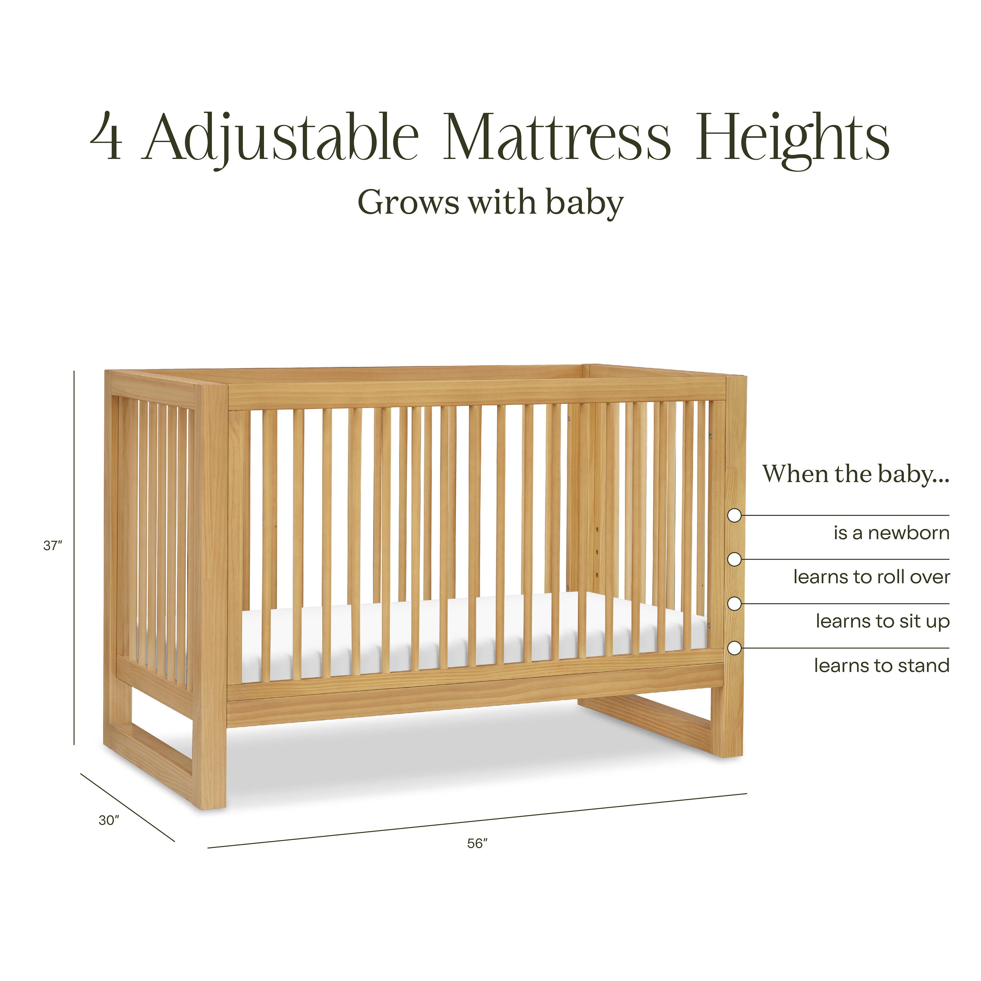 Namesake Nantucket 3-in-1 Convertible Crib, Honey, large