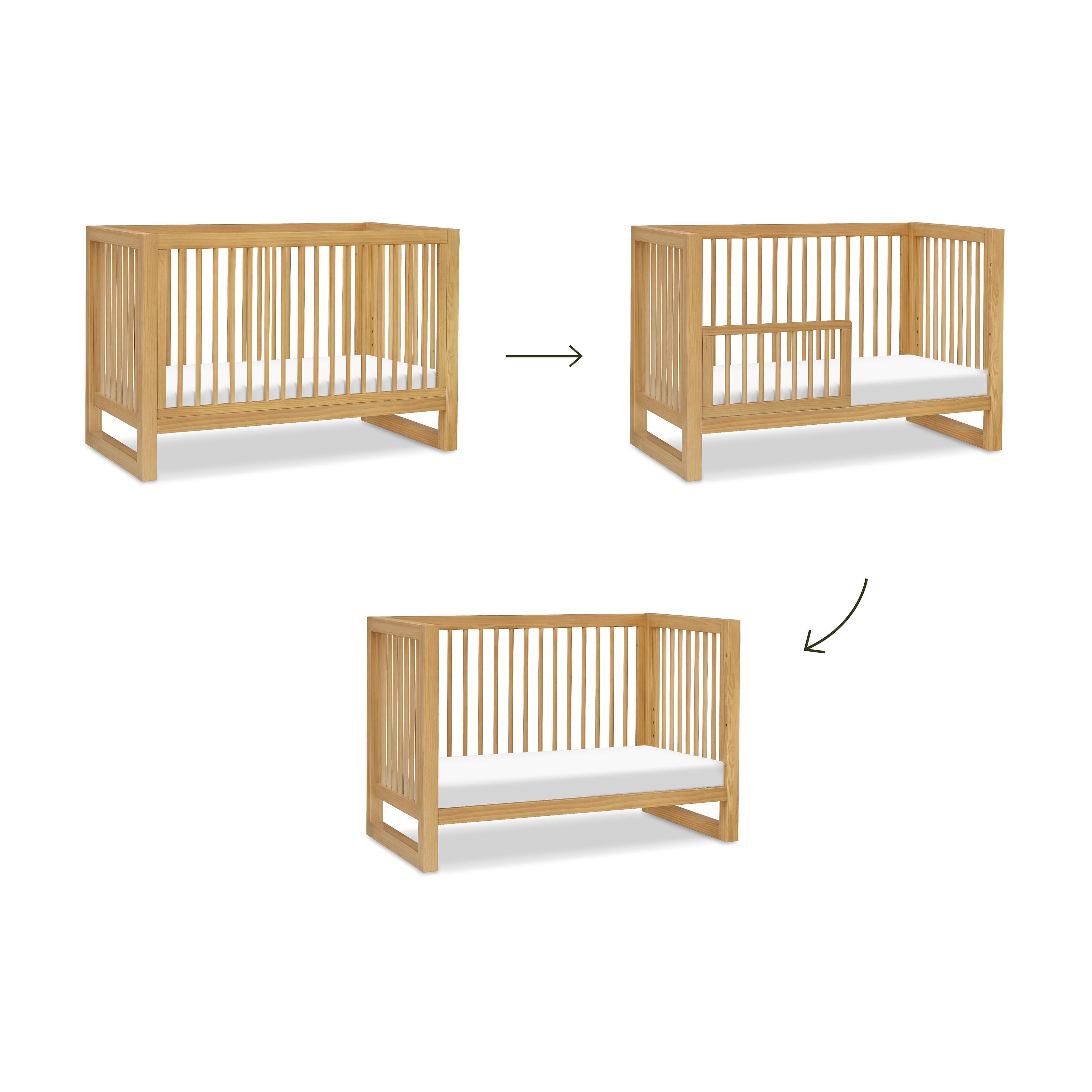 Namesake Nantucket 3-in-1 Convertible Crib, Honey, large