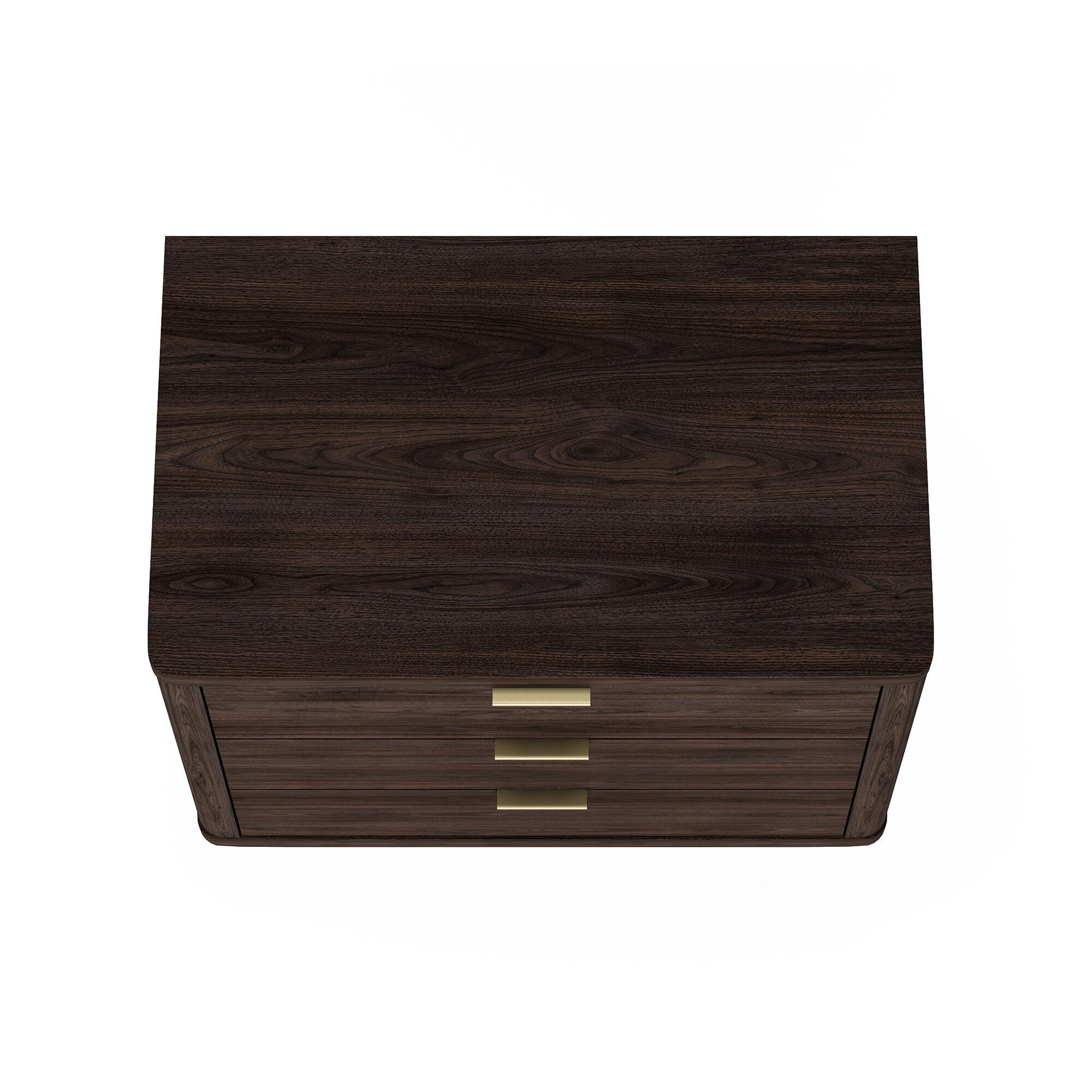 Manhattan Comfort Evelyn 32" 3 Drawers Nightstand, Brown, large