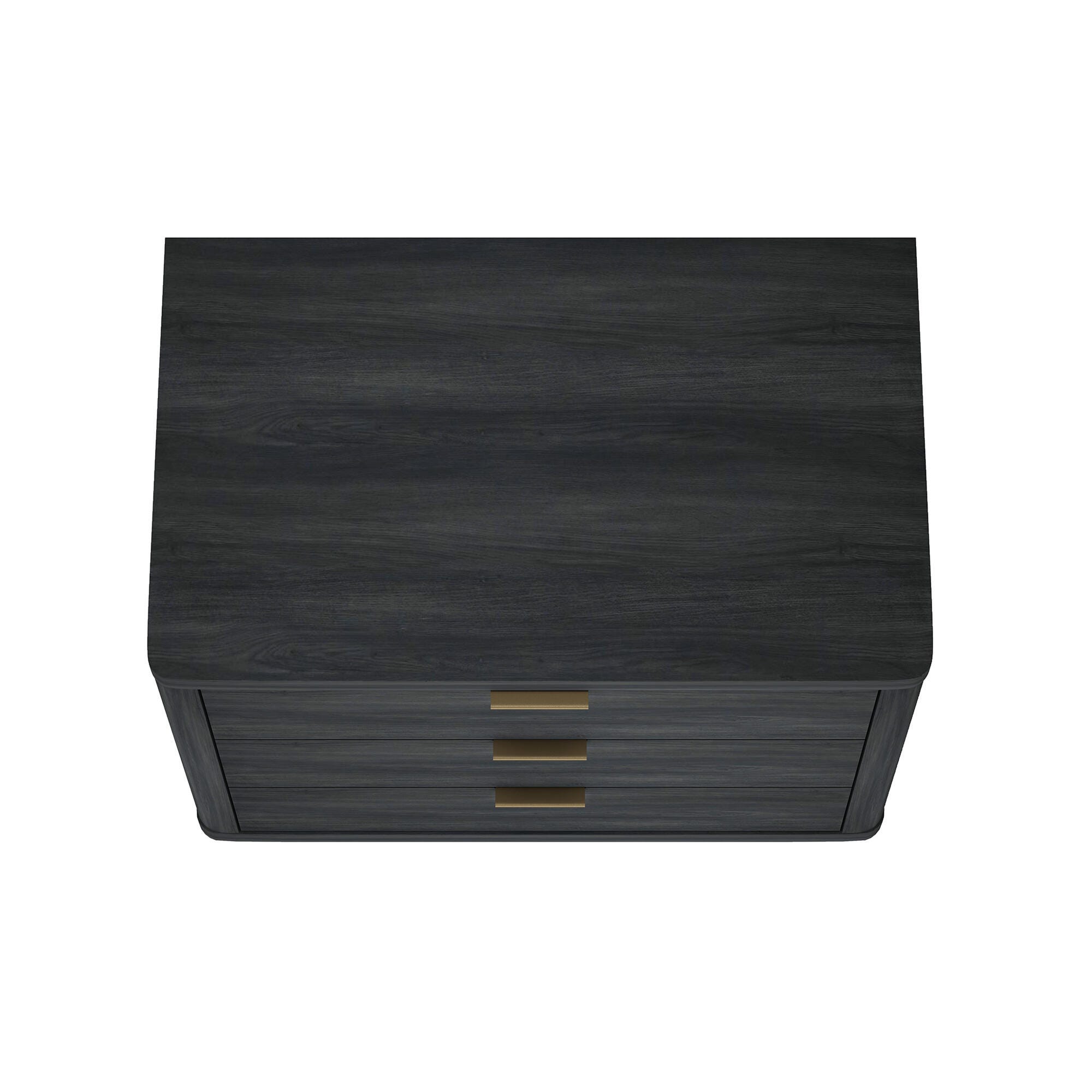 Manhattan Comfort Evelyn 32" 3 Drawers Nightstand, Charcoal Gray, large