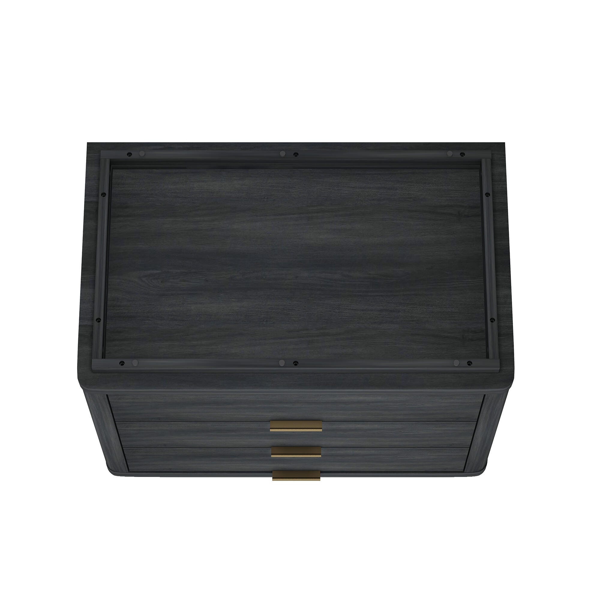 Manhattan Comfort Evelyn 32" 3 Drawers Nightstand, Charcoal Gray, large