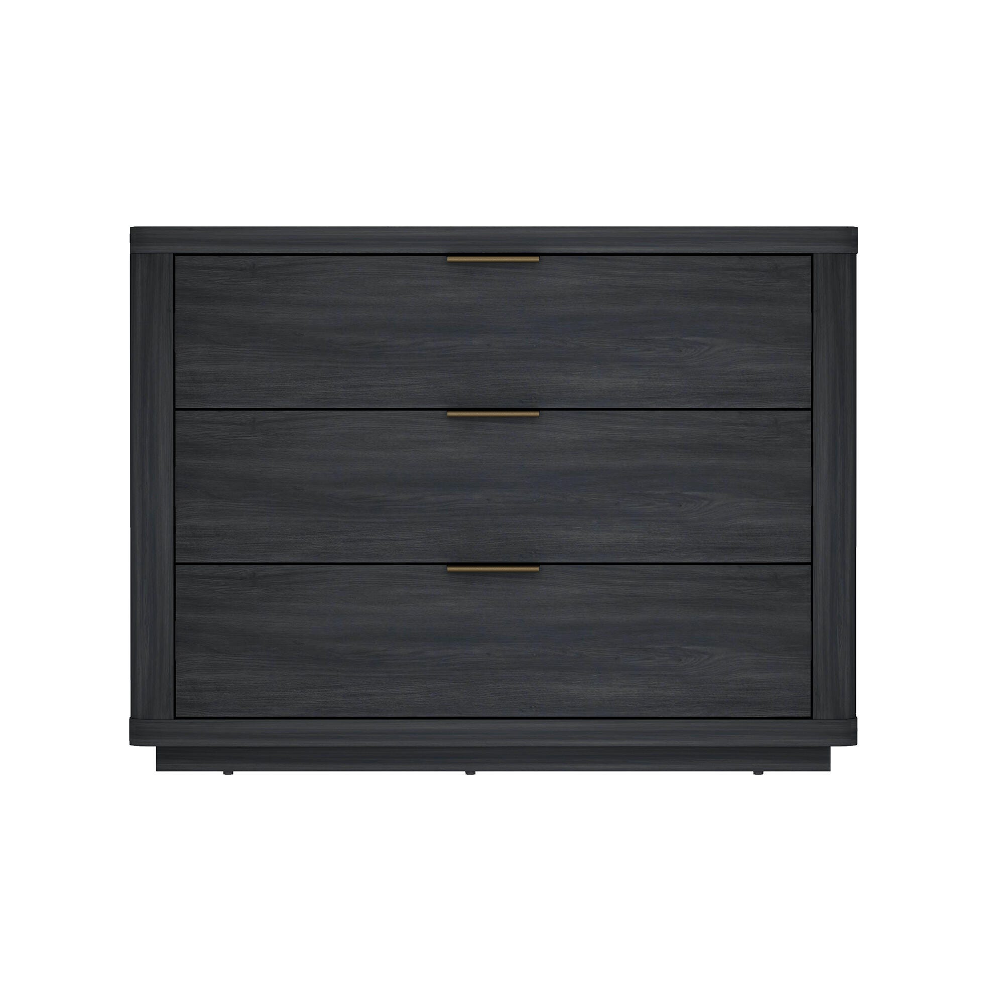 Manhattan Comfort Evelyn 32" 3 Drawers Nightstand, Charcoal Gray, large