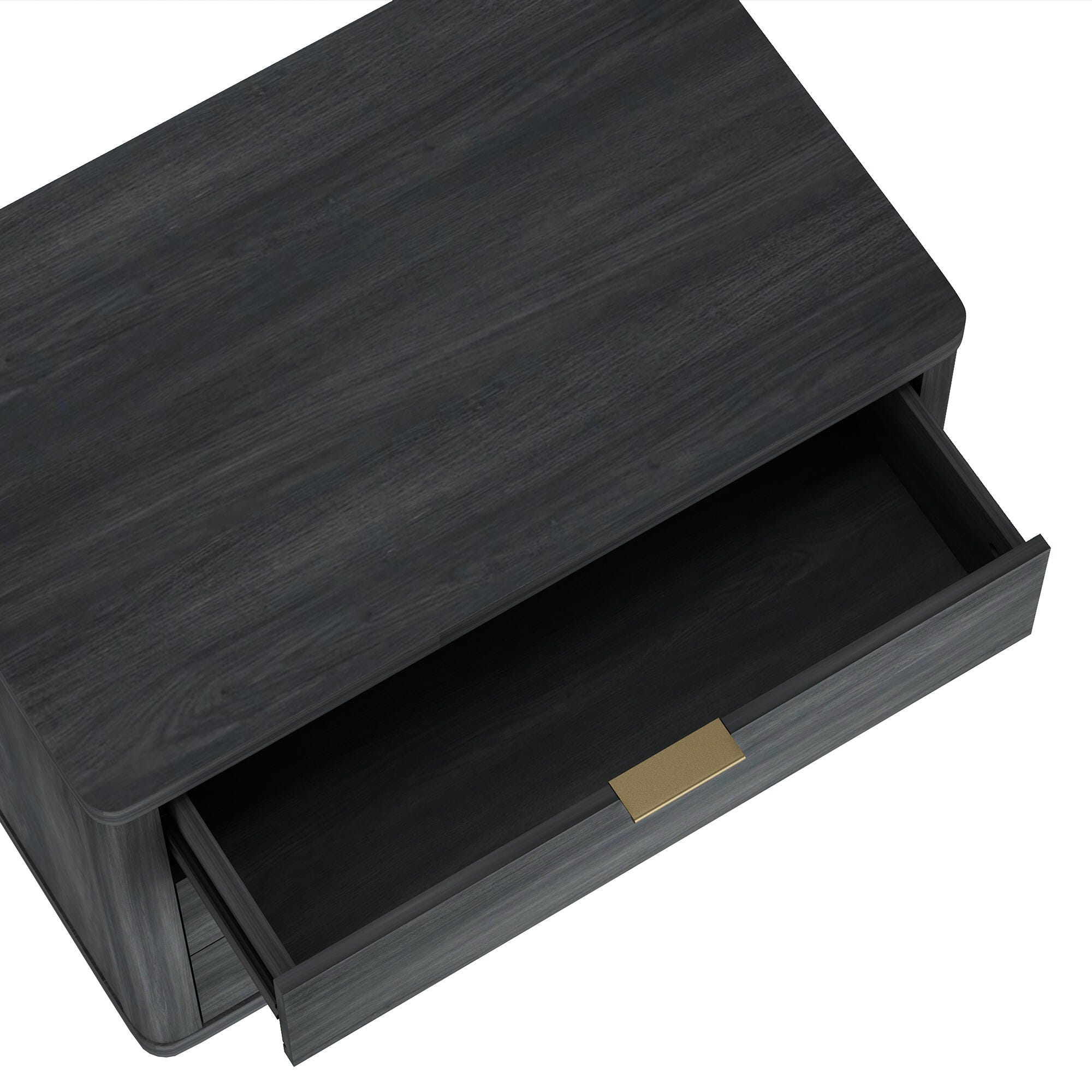 Manhattan Comfort Evelyn 32" 3 Drawers Nightstand, Charcoal Gray, large