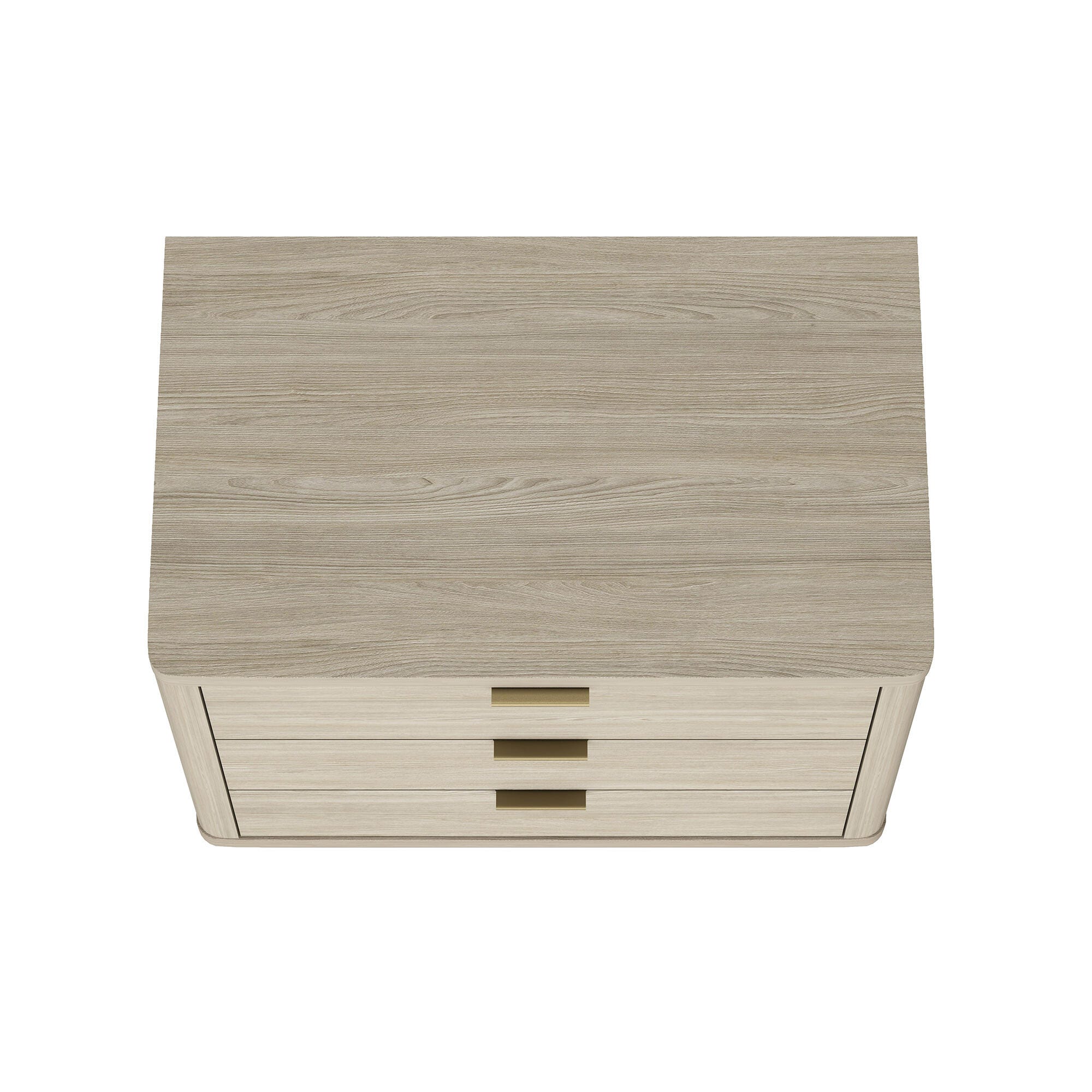 Manhattan Comfort Evelyn 32" 3 Drawers Nightstand, Natural, large