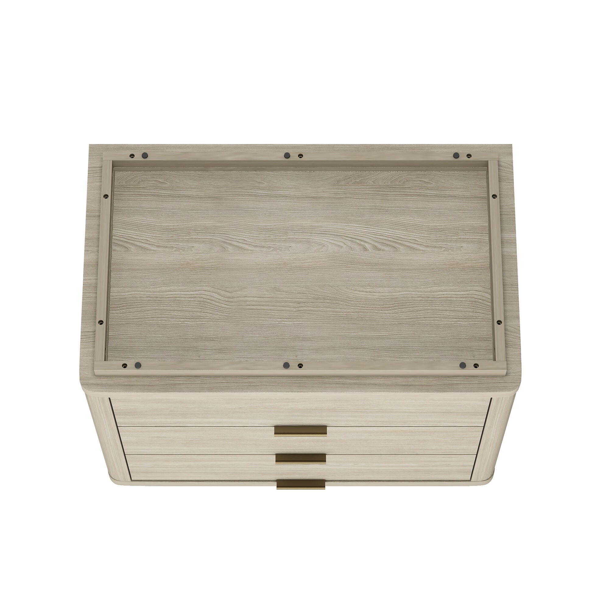 Manhattan Comfort Evelyn 32" 3 Drawers Nightstand, Natural, large