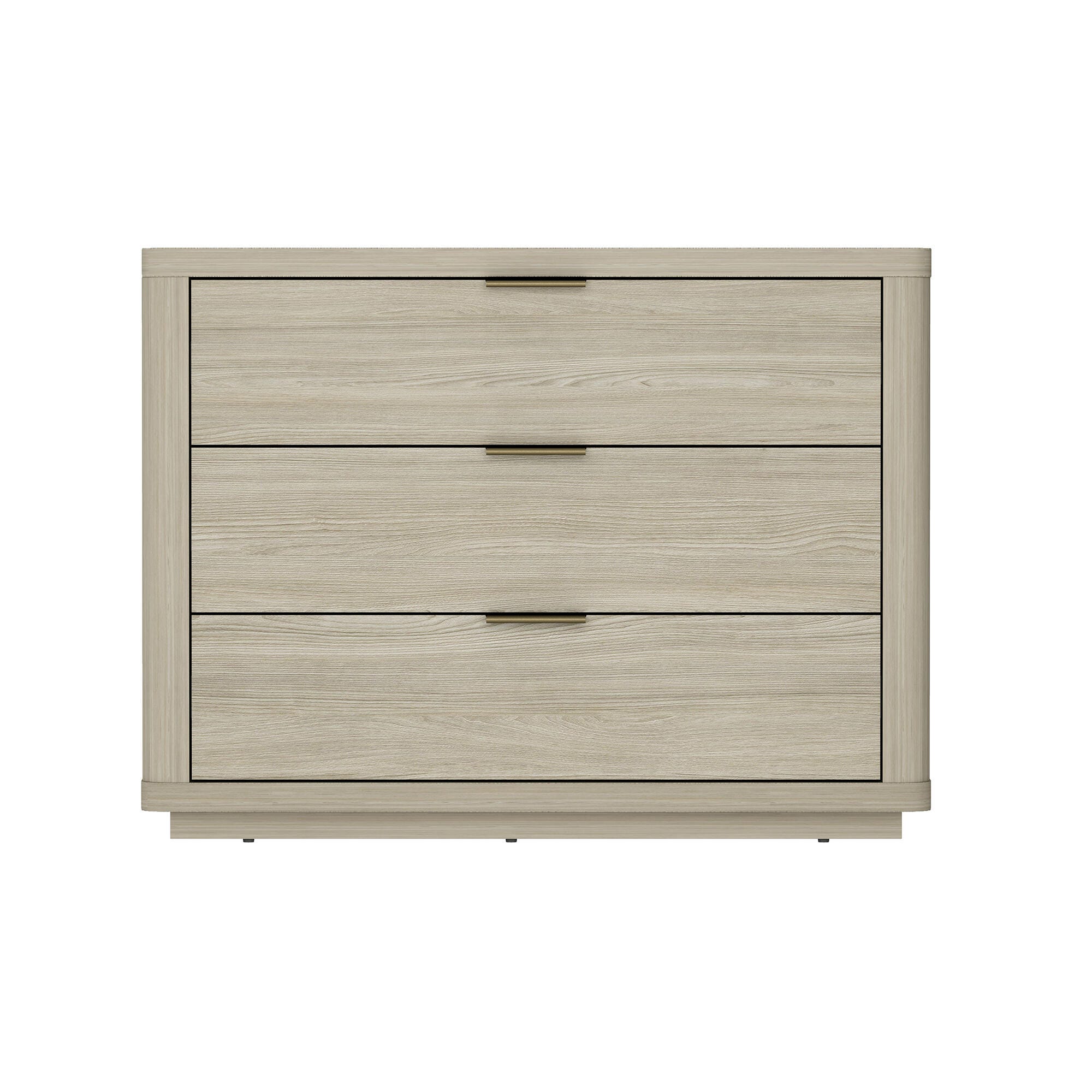 Manhattan Comfort Evelyn 32" 3 Drawers Nightstand, Natural, large