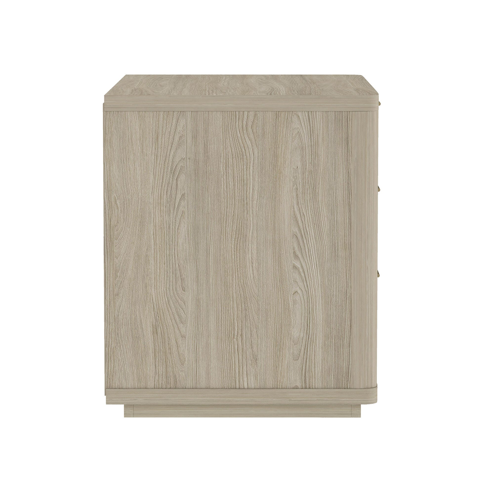 Manhattan Comfort Evelyn 32" 3 Drawers Nightstand, Natural, large