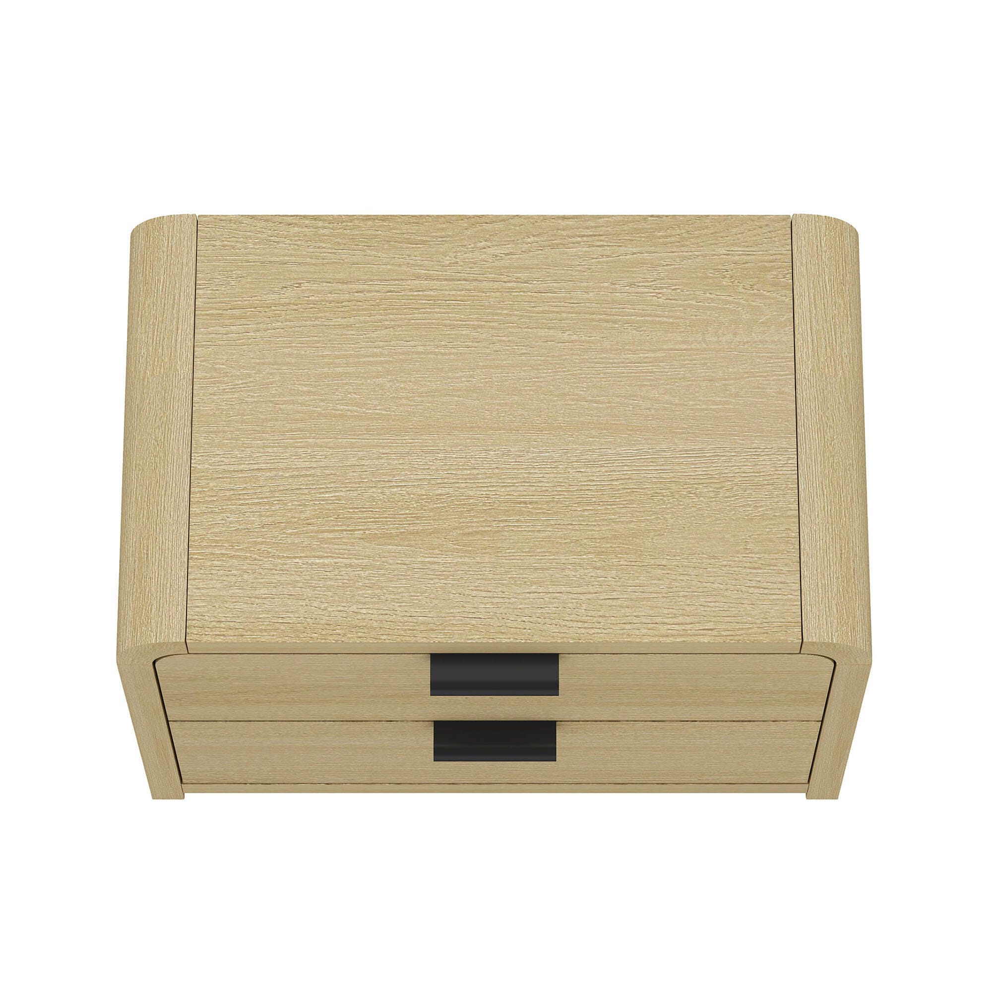 Manhattan Comfort Grace 28" 2 Drawers Nightstand, Natural/Black, large