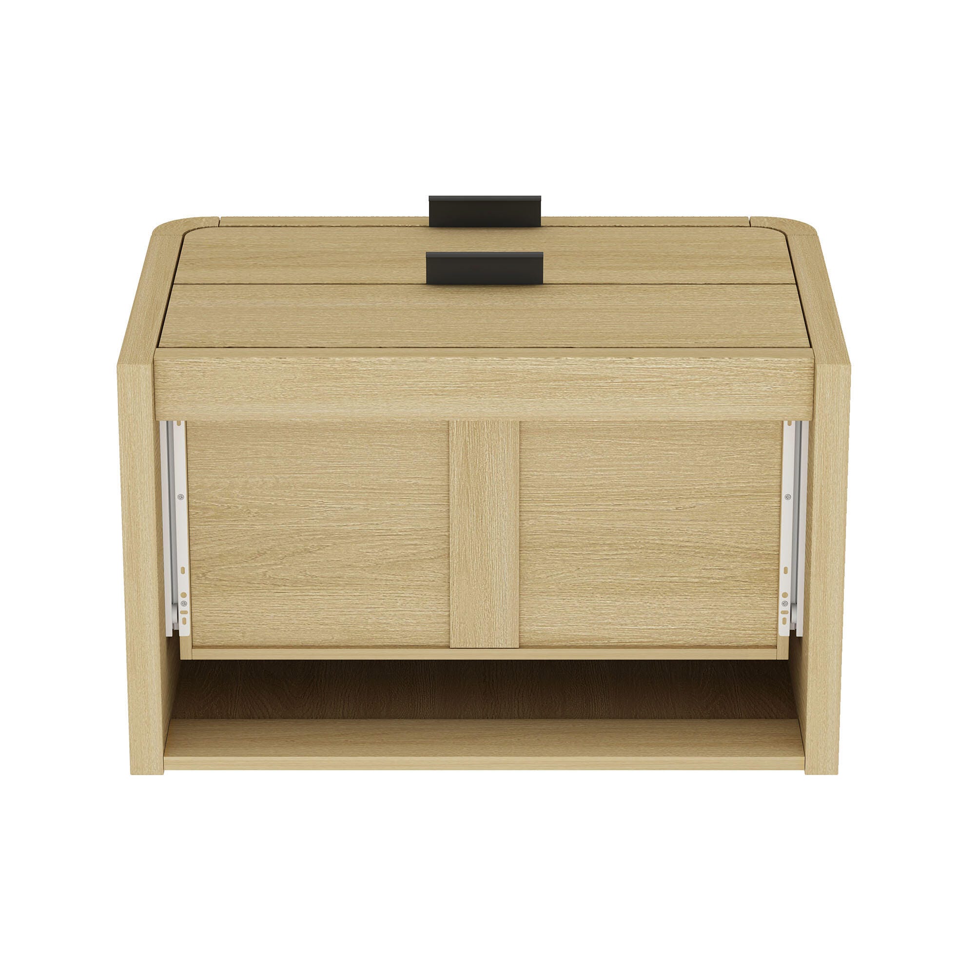 Manhattan Comfort Grace 28" 2 Drawers Nightstand, Natural/Black, large