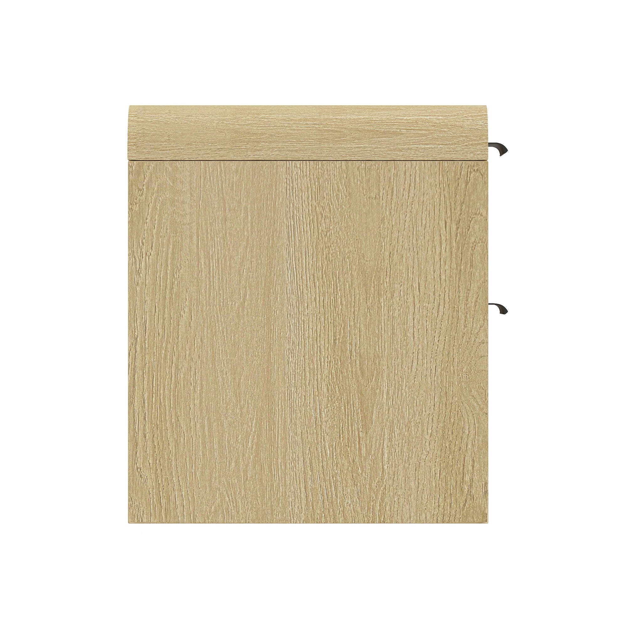 Manhattan Comfort Grace 28" 2 Drawers Nightstand, Natural/Black, large