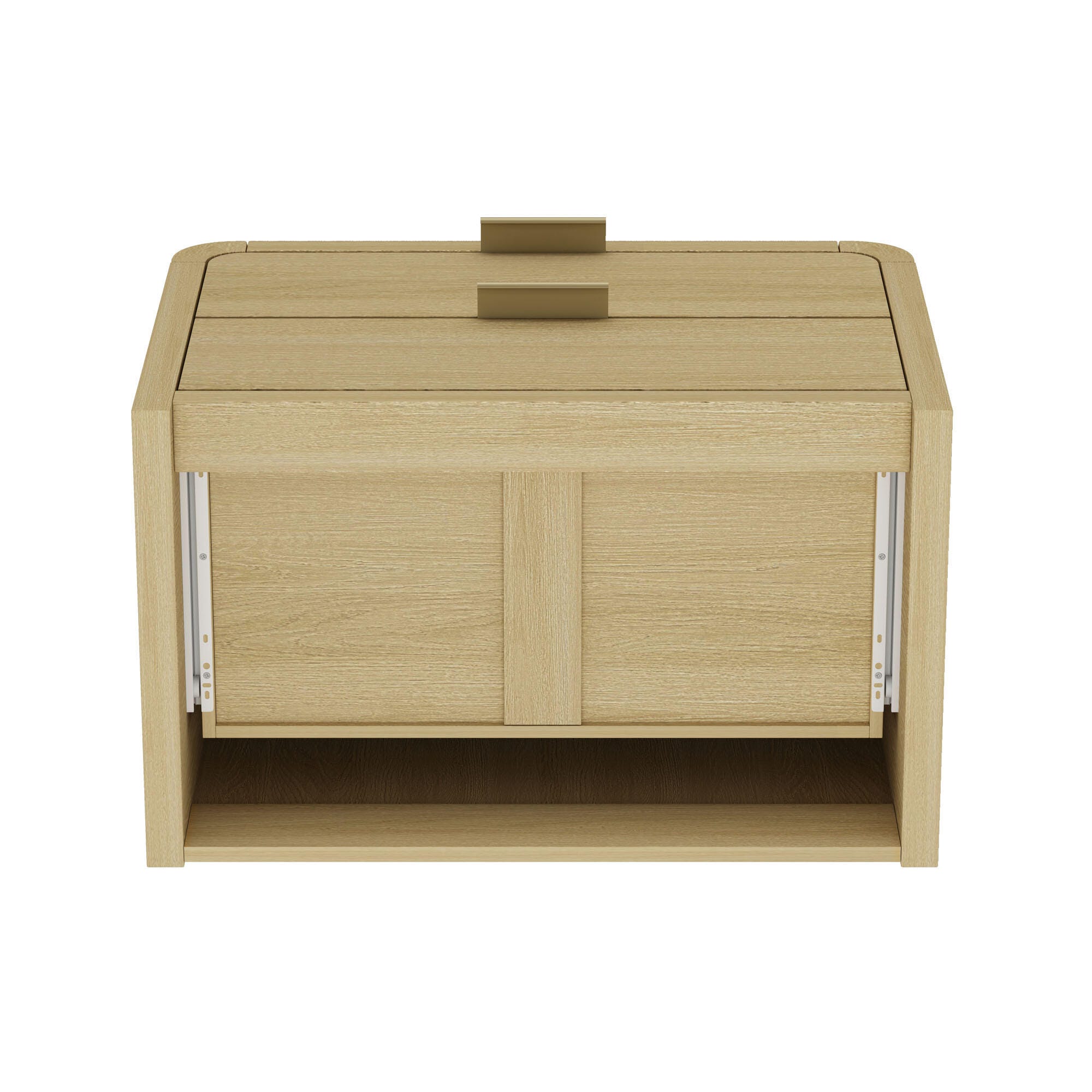 Manhattan Comfort Grace 28" 2 Drawers Nightstand, Natural/Gold, large