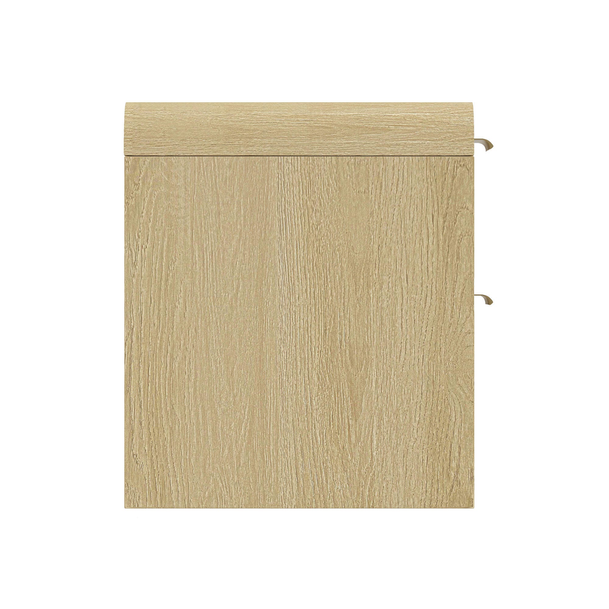 Manhattan Comfort Grace 28" 2 Drawers Nightstand, Natural/Gold, large