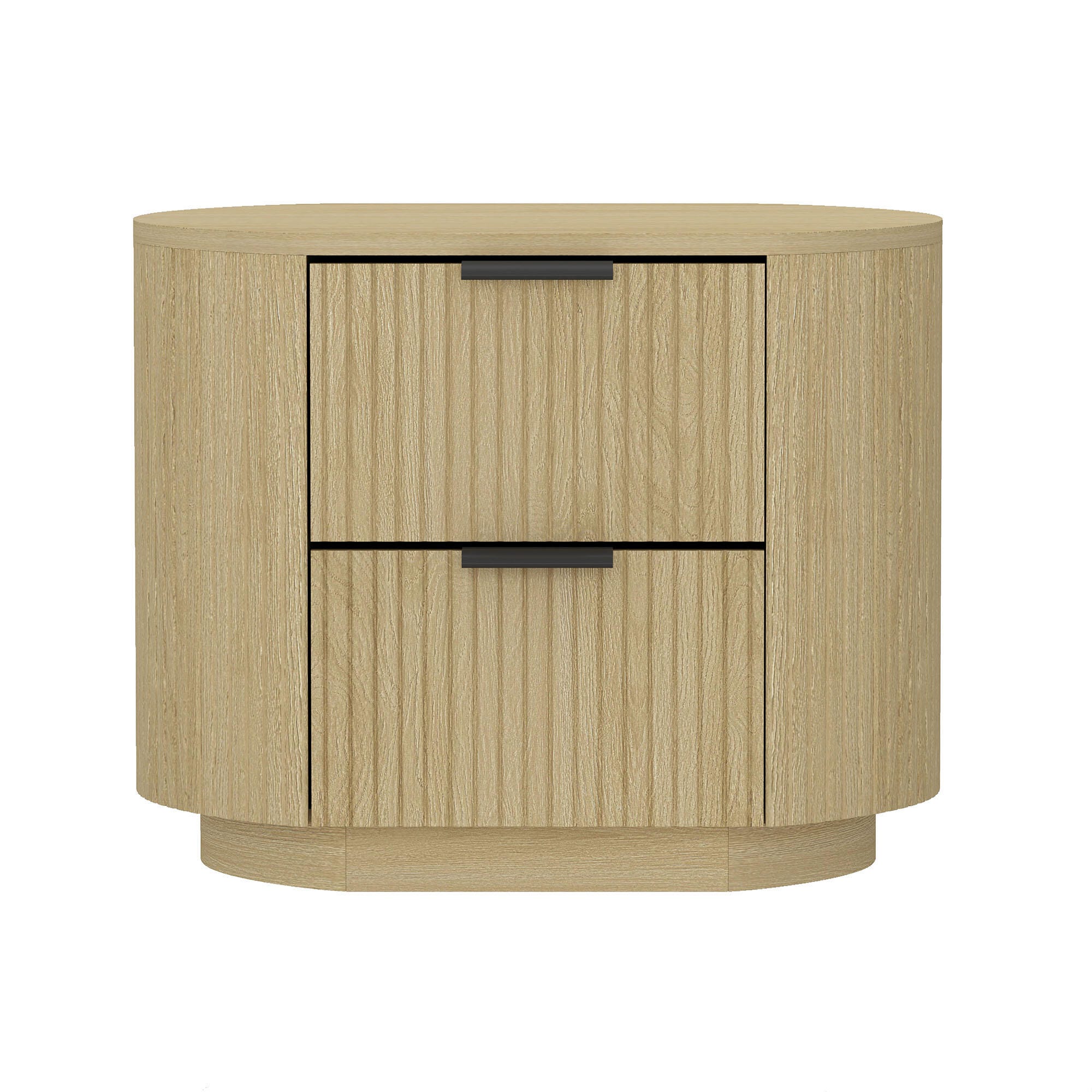 Manhattan Comfort Olivia 26" 2 Drawers Nightstand, Natural/Black, large