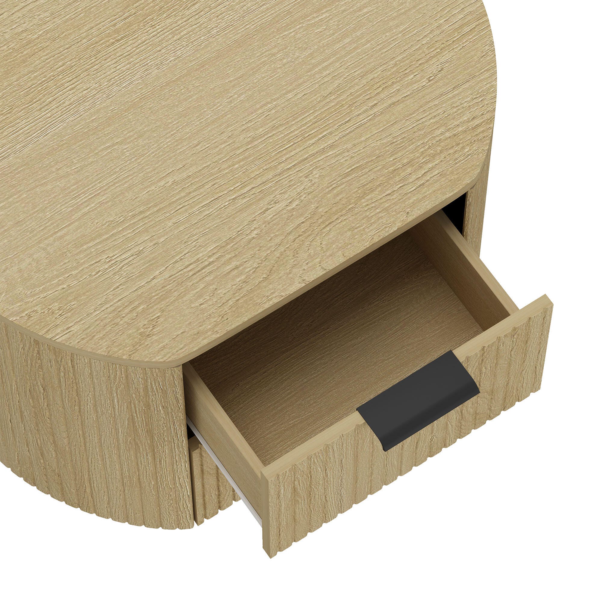 Manhattan Comfort Olivia 26" 2 Drawers Nightstand, Natural/Black, large