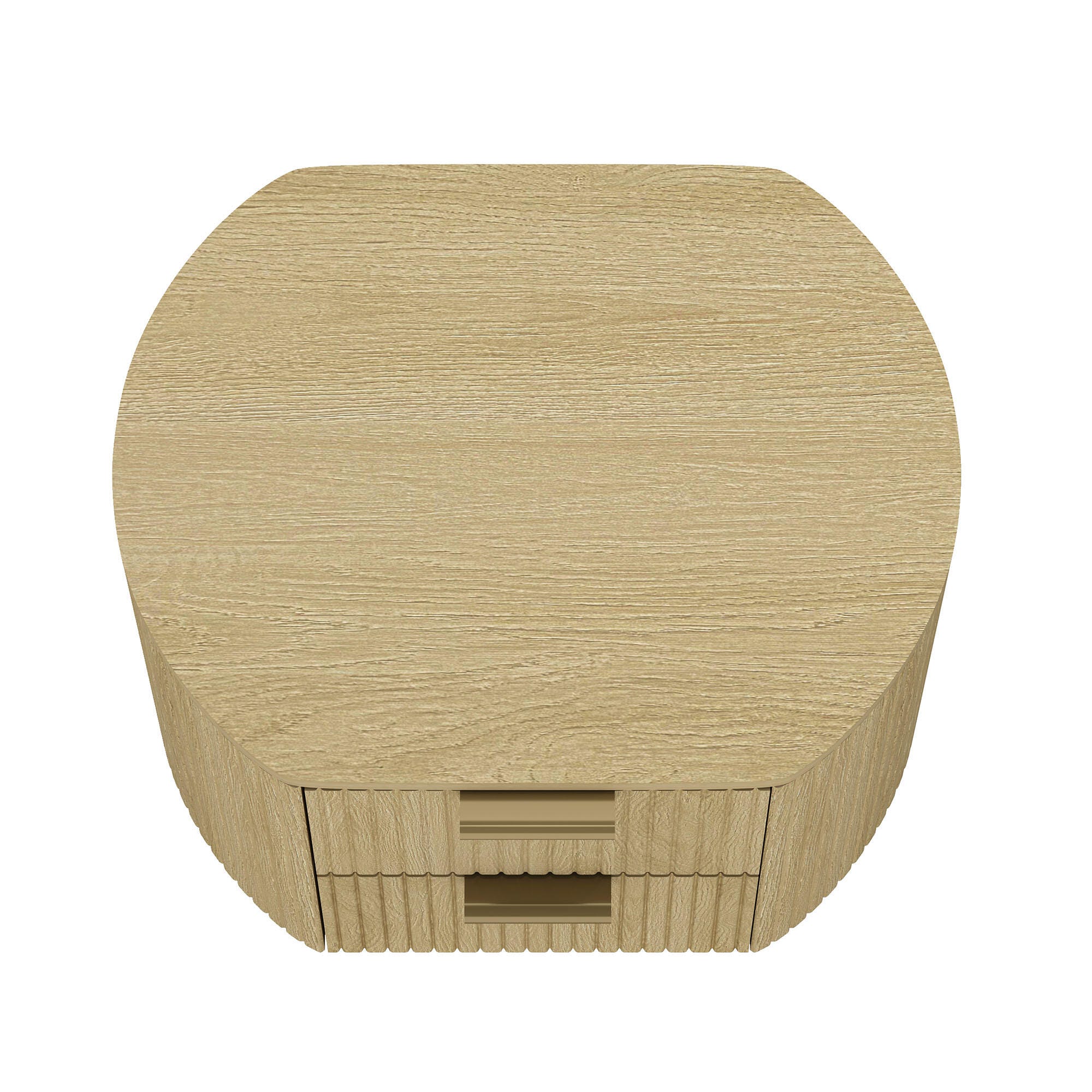 Manhattan Comfort Olivia 26" 2 Drawers Nightstand, Natural/Gold, large