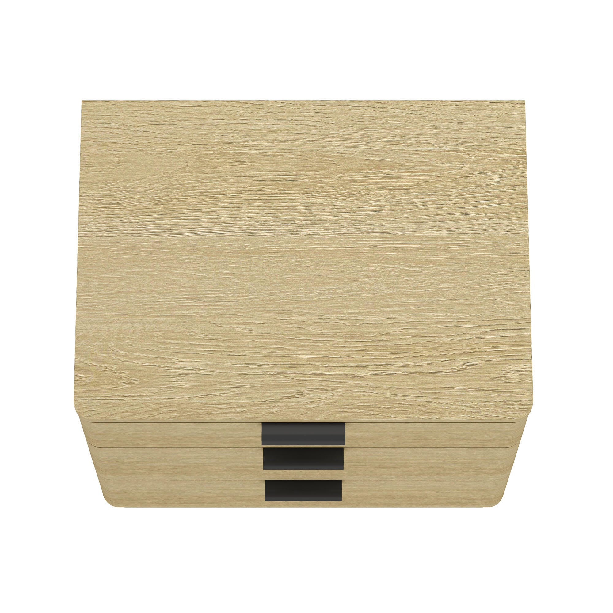 Manhattan Comfort Payton 26" 3 Drawers Nightstand, Natural/Black, large